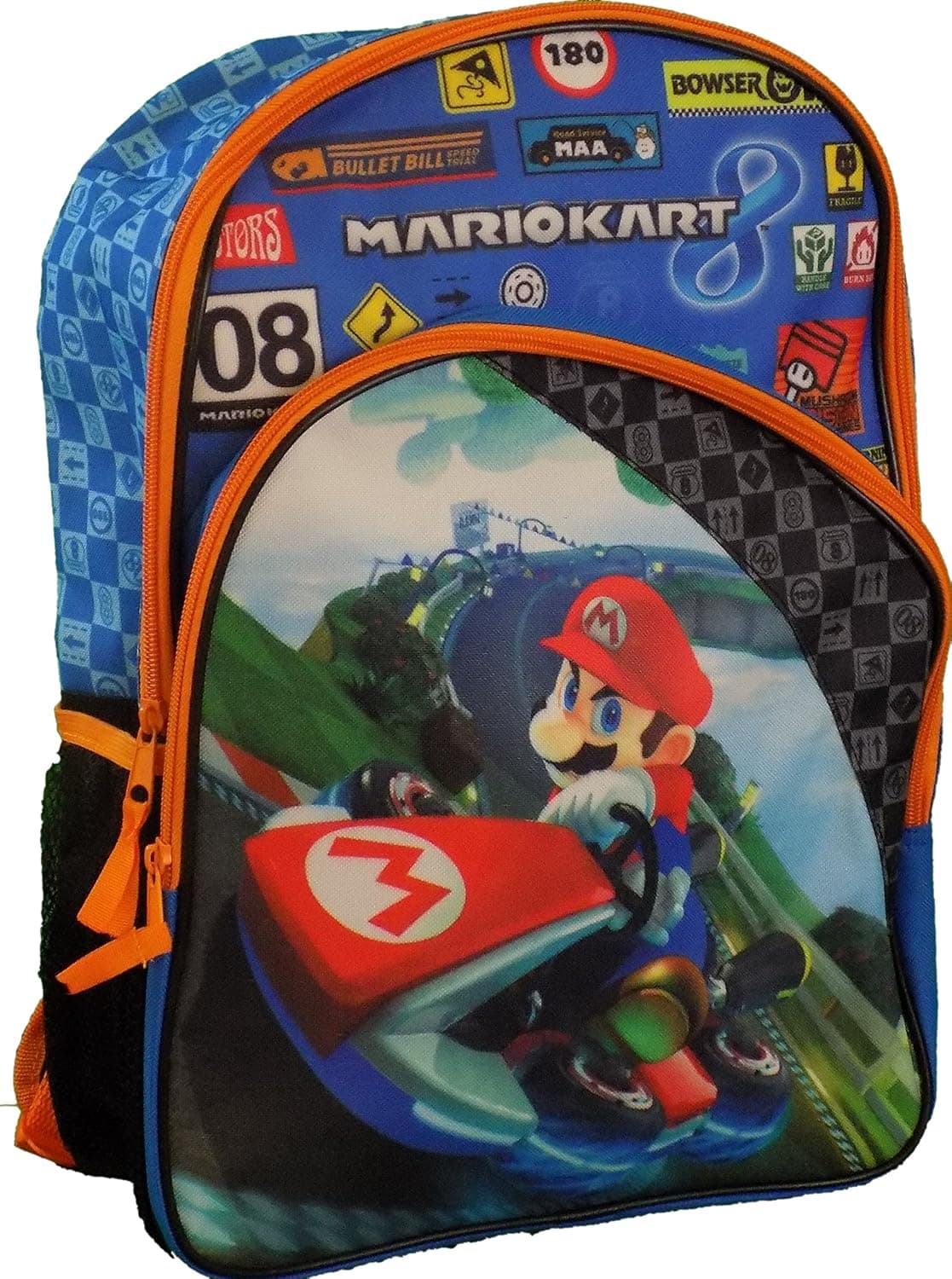 Mariokart 16" Backpack with Front Compartment
