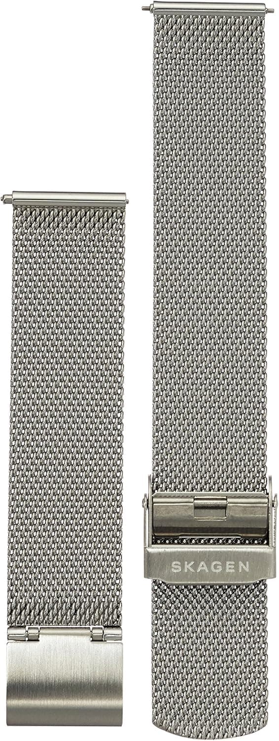 Skagen 18mm Stainless Steel Mesh Watch Strap, Color: Silver-tone (Model: SKB6072)