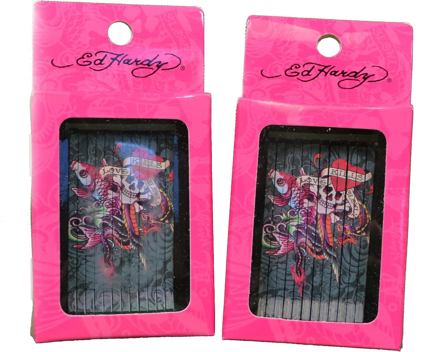 Lot of 24 Ed Hardy Love Kills Slowly Designer Hair Bobby Pins 2 pks