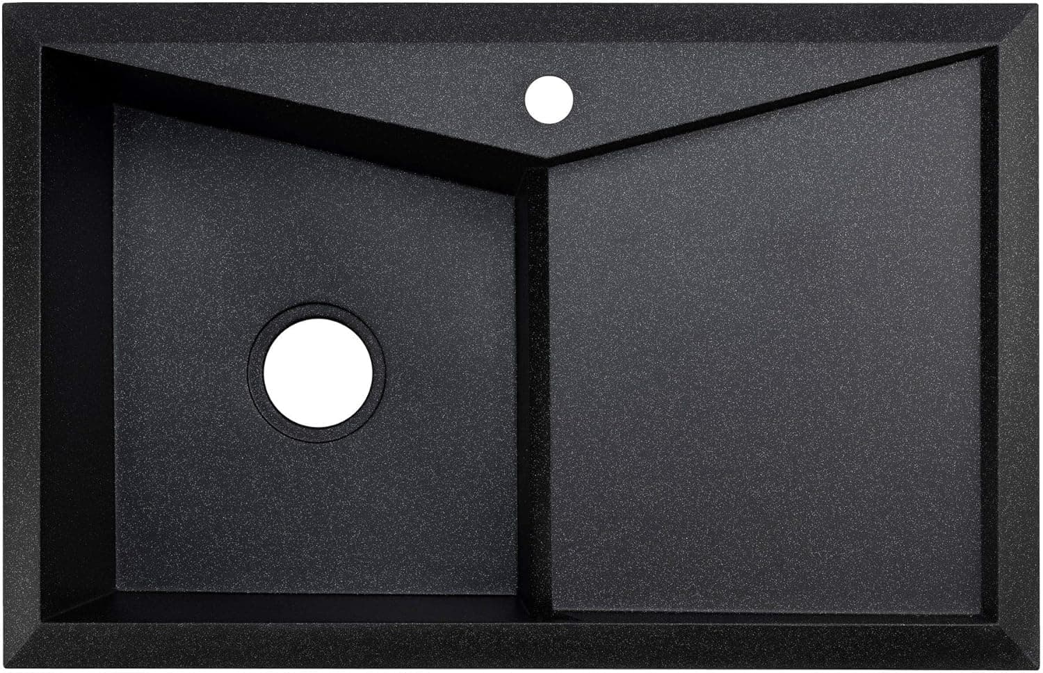 Black Sink Lavello Diamond 100LT 32" Granite Sink Composite Drop In Single Bowl Big Range of Kitchen Sinks (Drainboard Position: Right)
