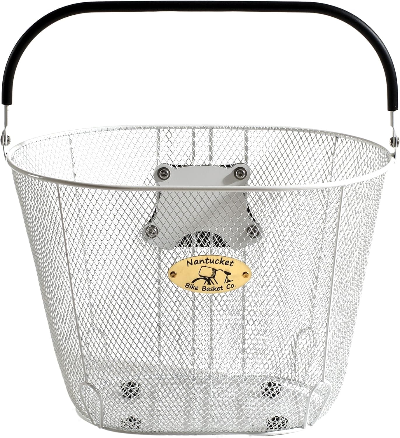 Nantucket Bike Basket Co Surfside Collection Mesh Wire Adult Bike Basket with Quick Release