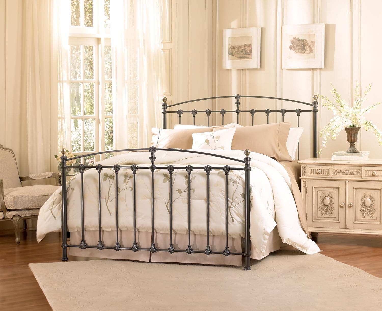 Bell'O B552QDP Metal Bed Frame Queen, Dark Graphite