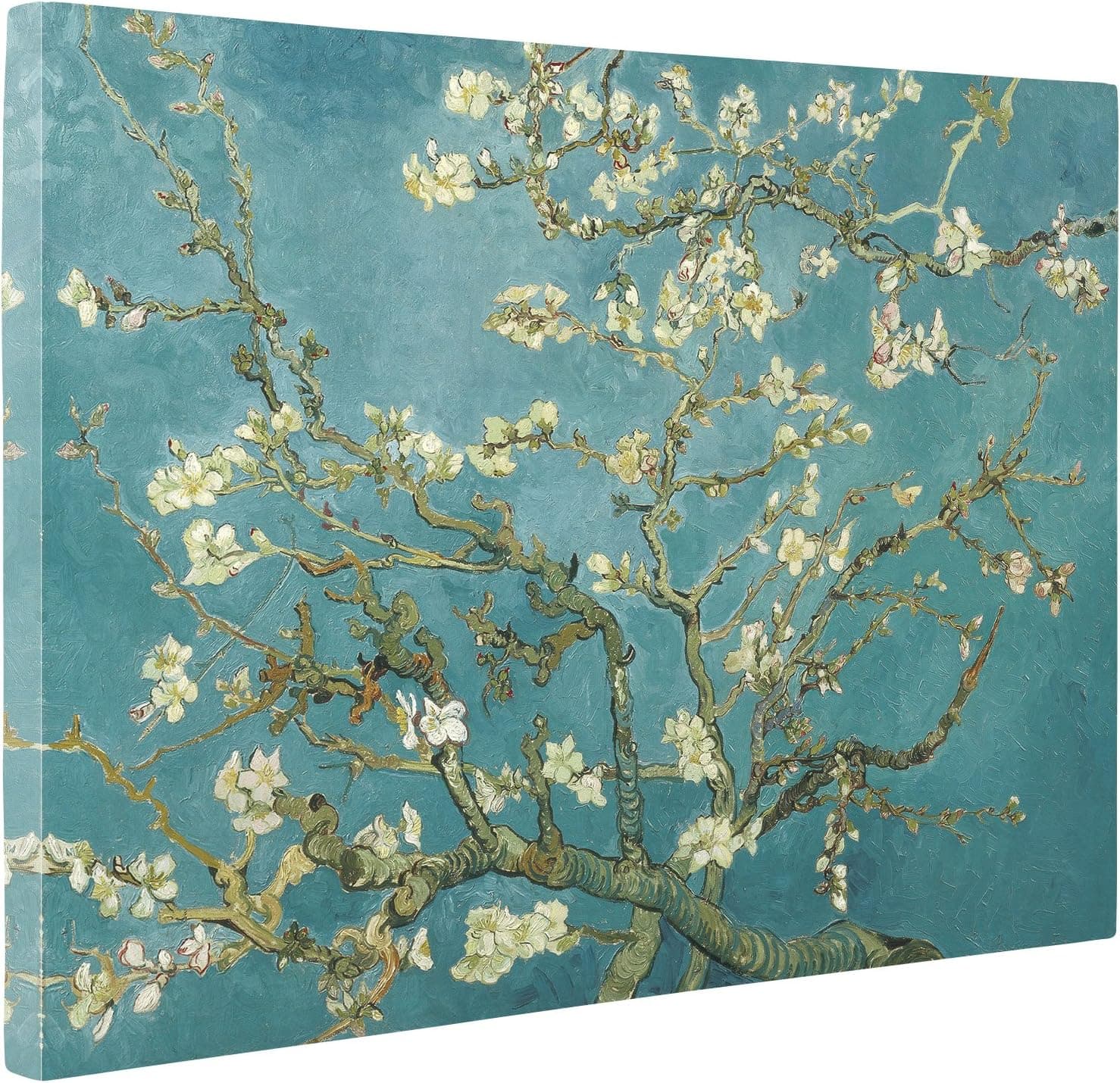 Niwo ART - Almond Blossom, by Vincent Van Gogh - Oil Painting Reproductions - Giclee Canvas Prints Wall Art for Home Decor, Stretched and Framed Ready to Hang (16 x 20 x 0.75 Inch)