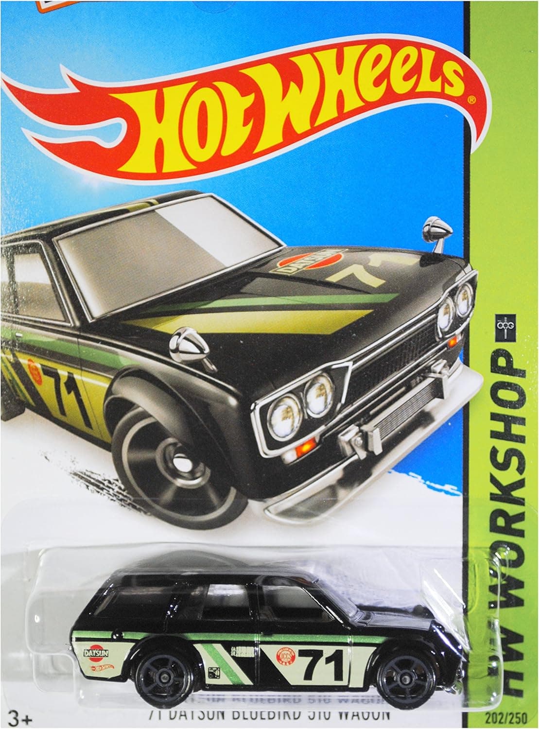 Hot Wheels, 2015 KMart [K-Day] Exclusive, HW Workshop '71 Datsun Bluebird 510 Wagon [Black] Die Cast Vehicle 202/250