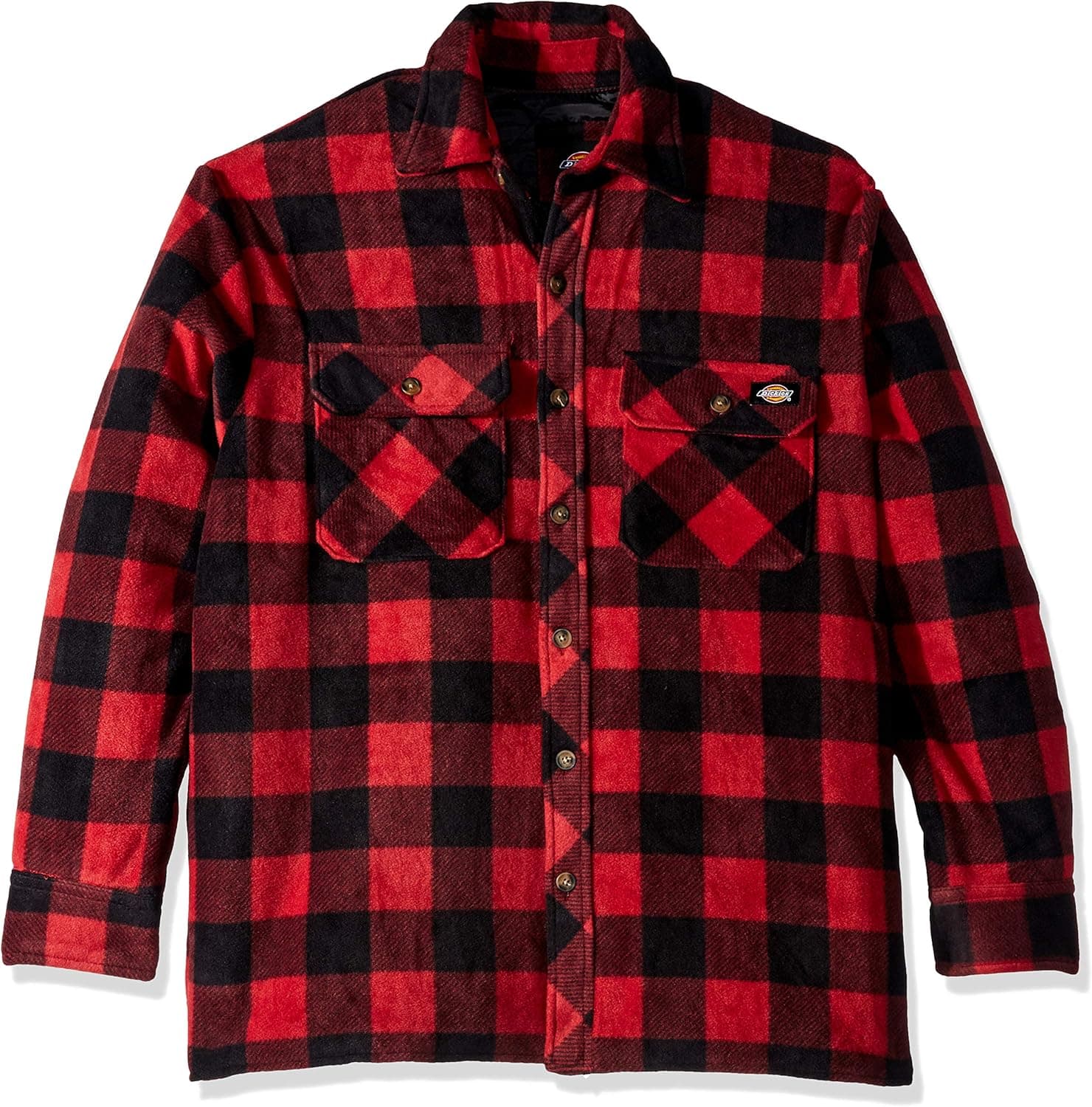 Dickies mens Relaxed Fit Micro Fleece Quilted Shirt Jacket