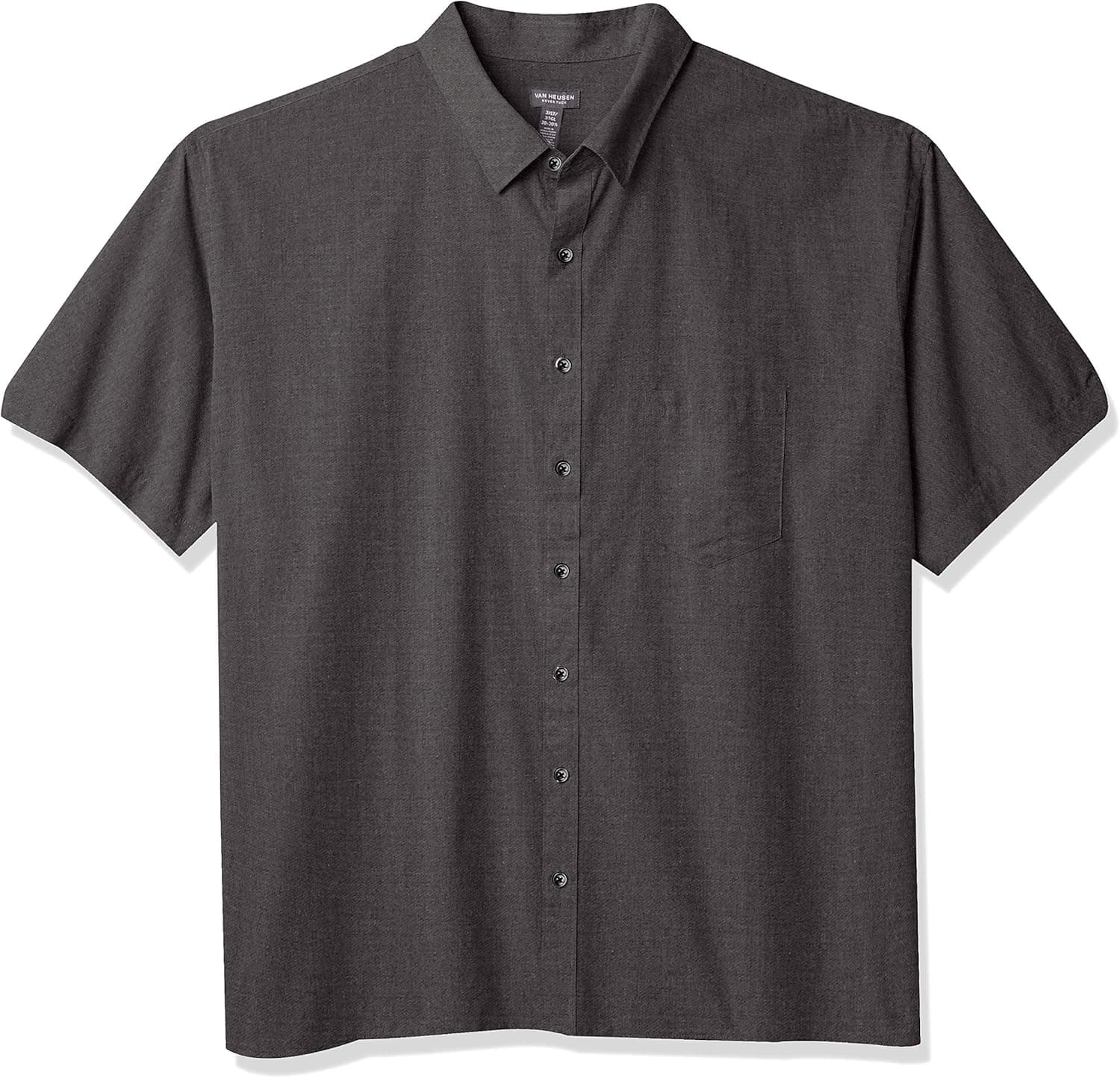Van Heusen Men's Big & Tall Big and Tall Never Tuck Short Sleeve Button Down Shirt