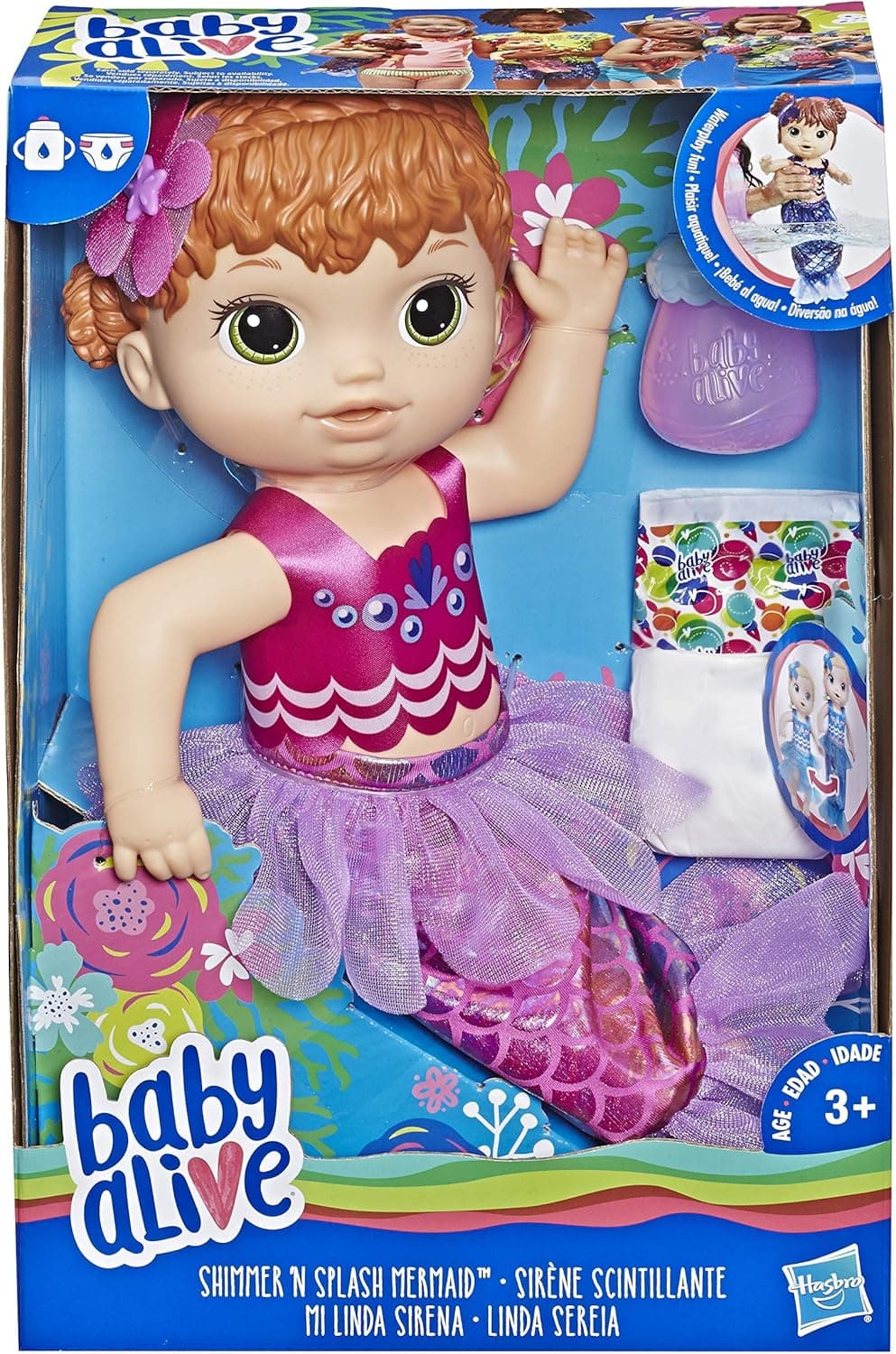 Baby Alive Shimmer ‘n Splash Mermaid Red Hair