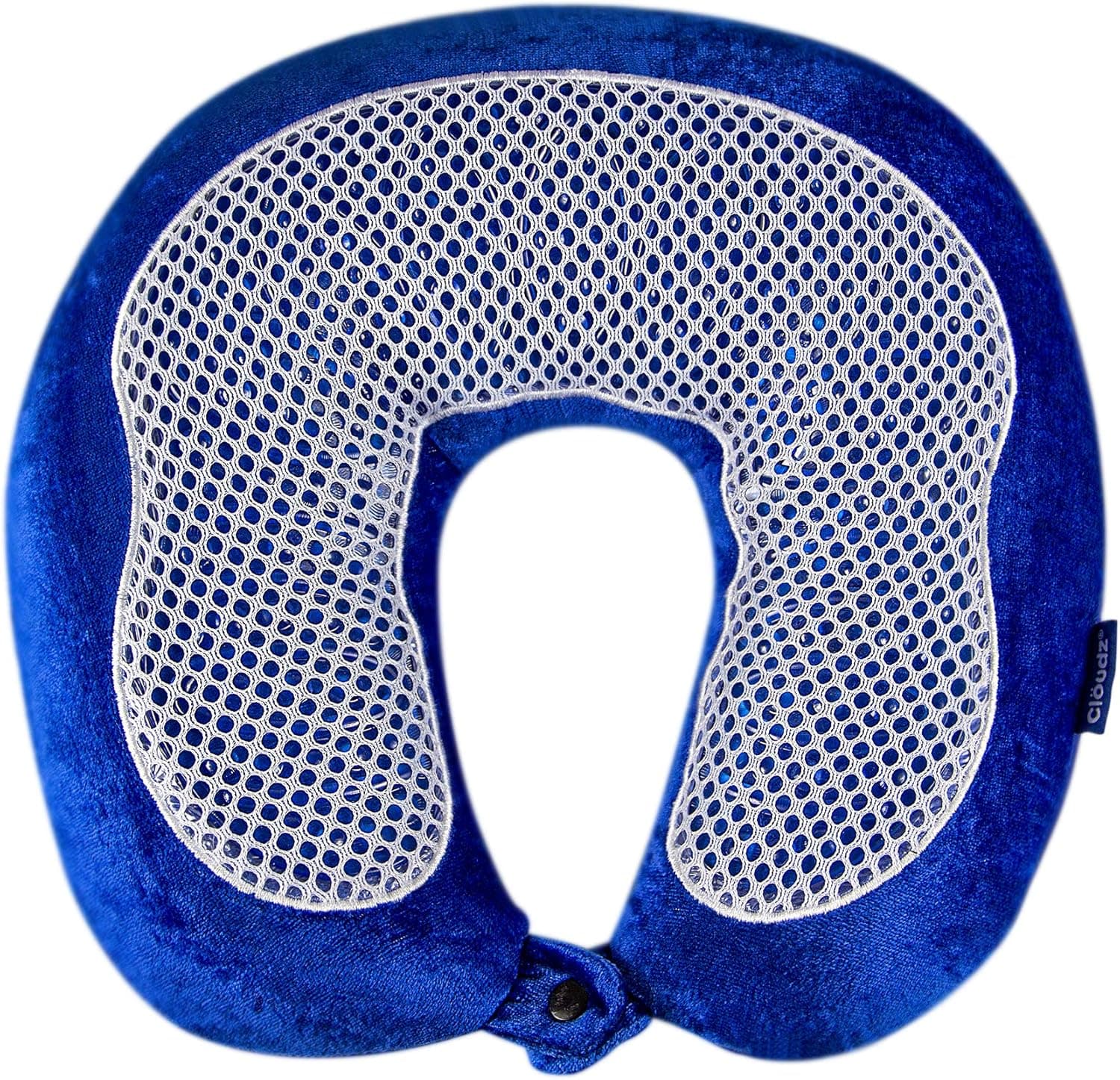 Cloudz Microbead Cool Gel & Bamboo Travel Neck Pillow - Blue