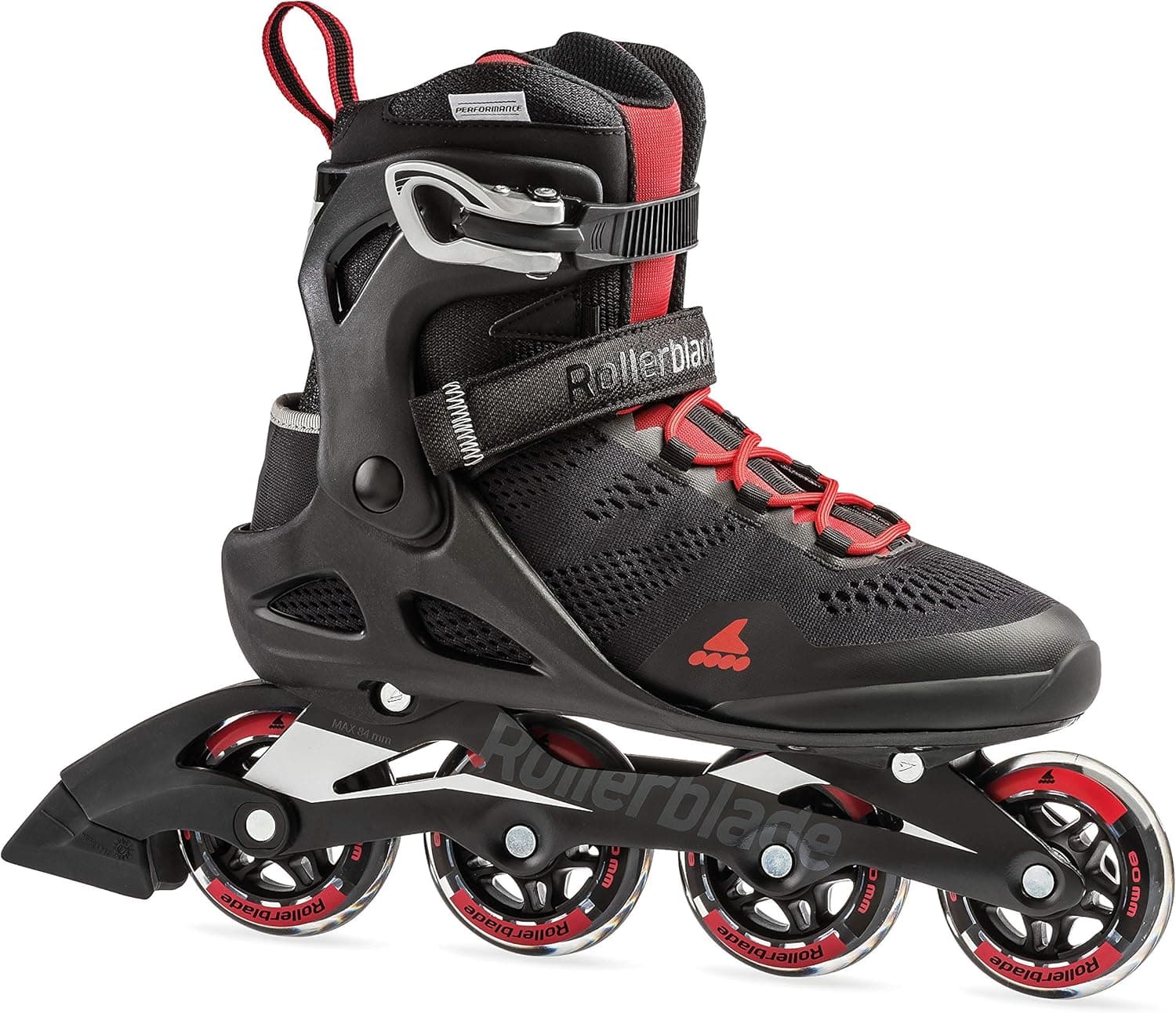 Rollerblade Macroblade 80 Men's Adult Fitness Inline Skate, Black and Red, Performance Inline Skates