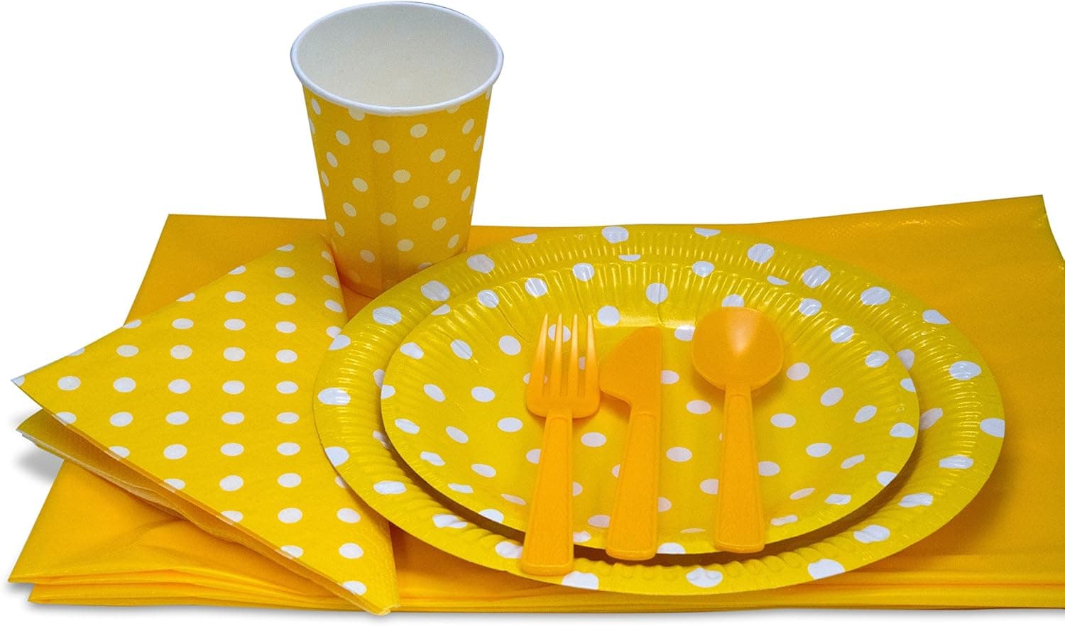 LolliZ® Party Pack for 8, Yellow/Polka Dots Design