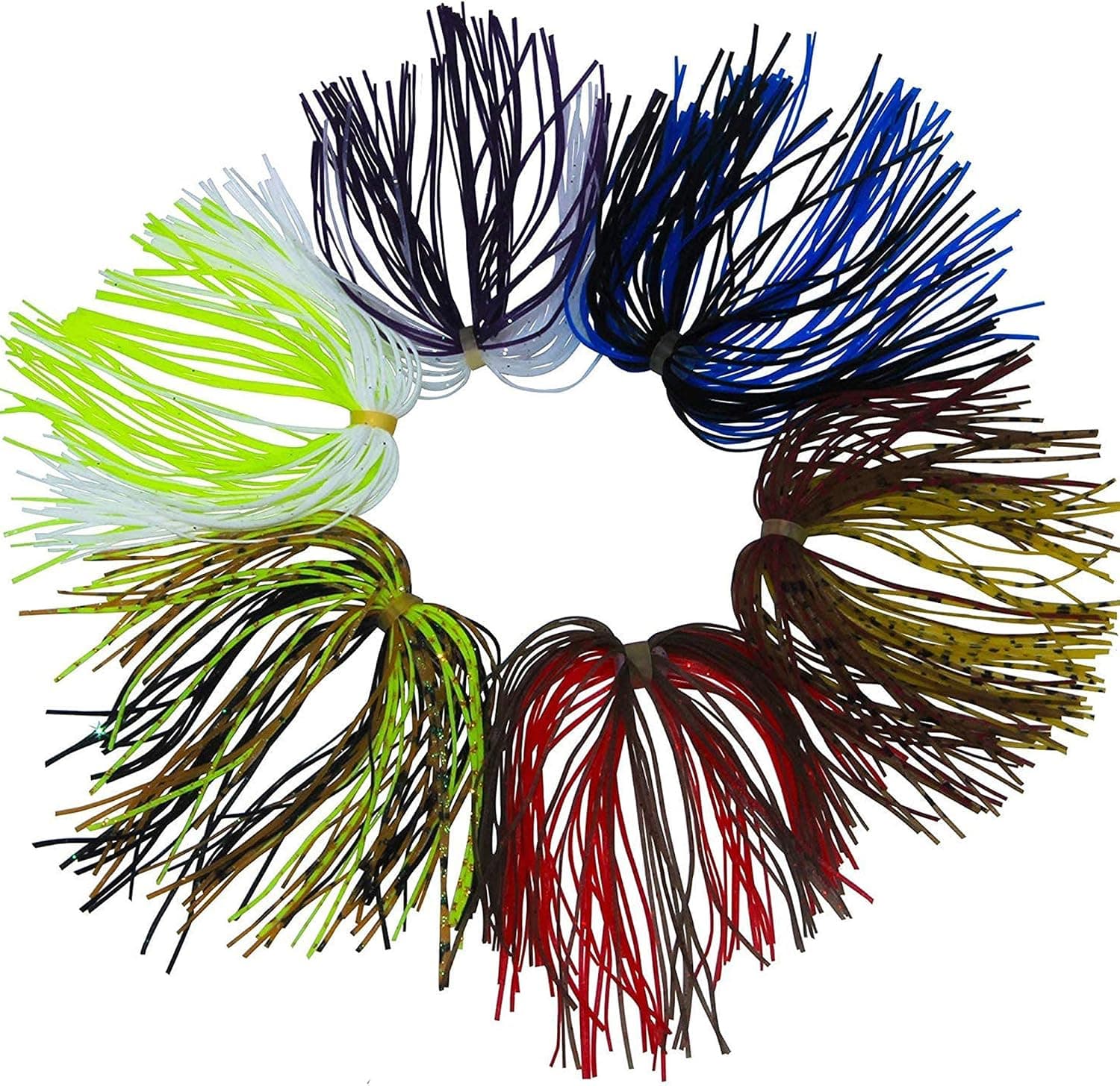 Silicone Spinnerbait Skirts Replacement Jig Skirt, 6/18/30 Bundles DIY Fishing Jig Lures 50 Strands Rubber Skirts for Spinnerbaits Buzzbaits Spoon Blade Squid Jig Replacement Skirt Fly Tying Material