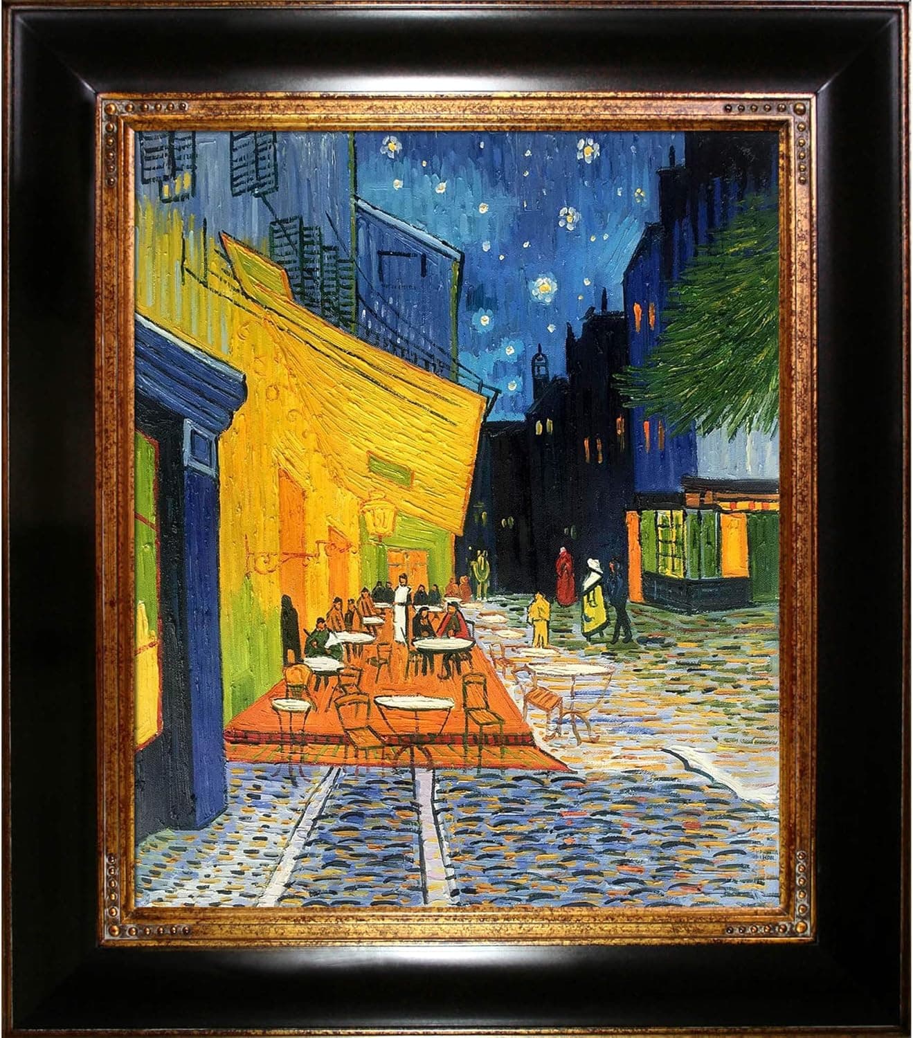 Hand-Painted Reproduction of Van Gogh Cafe Terrace at Night