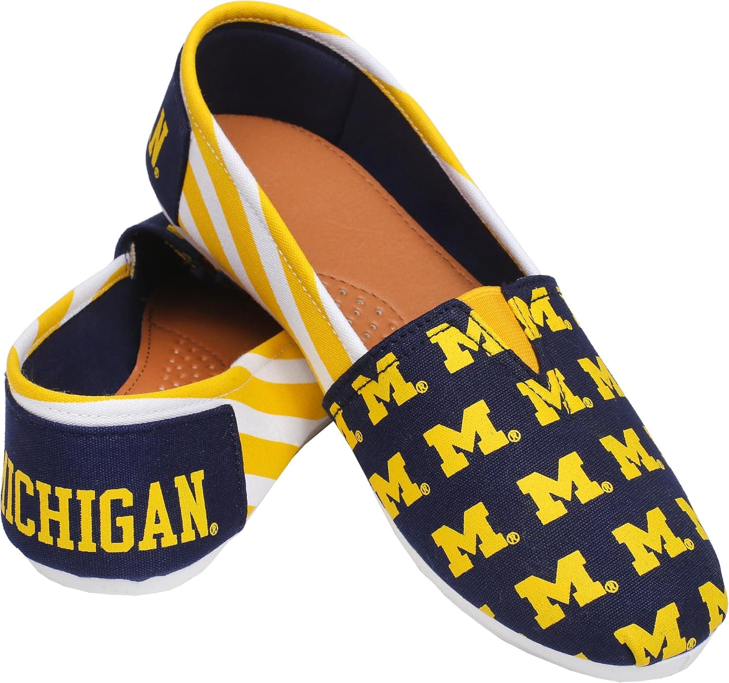 Michigan Wolverines NCAA Womens Stripe Canvas Shoes - M