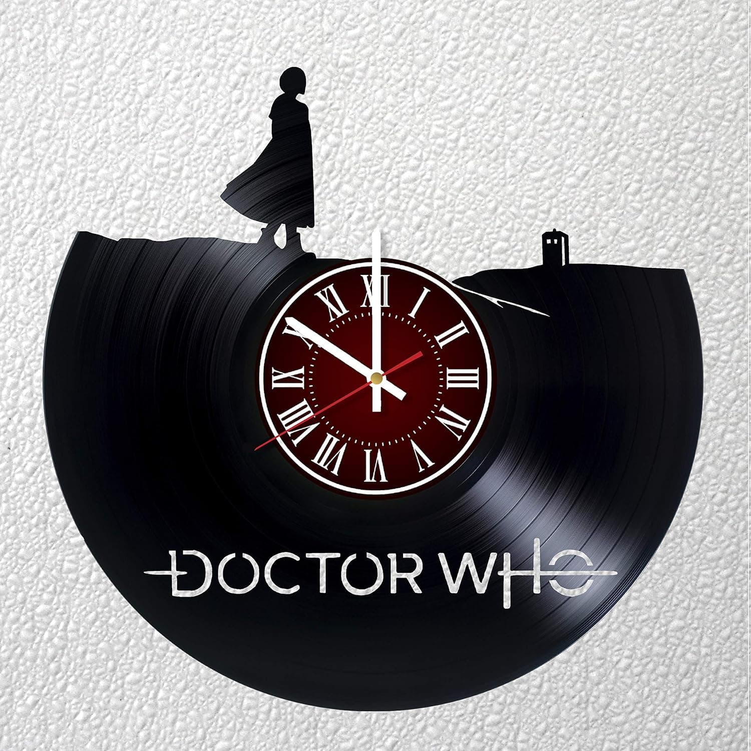 DOCTOR WHO 12 inches /30 cm Vinyl Record Wall Clock | Doctor Who Fan Gift | Living Room Decor Idea | Birthday Christmas Anniversary Gift Idea