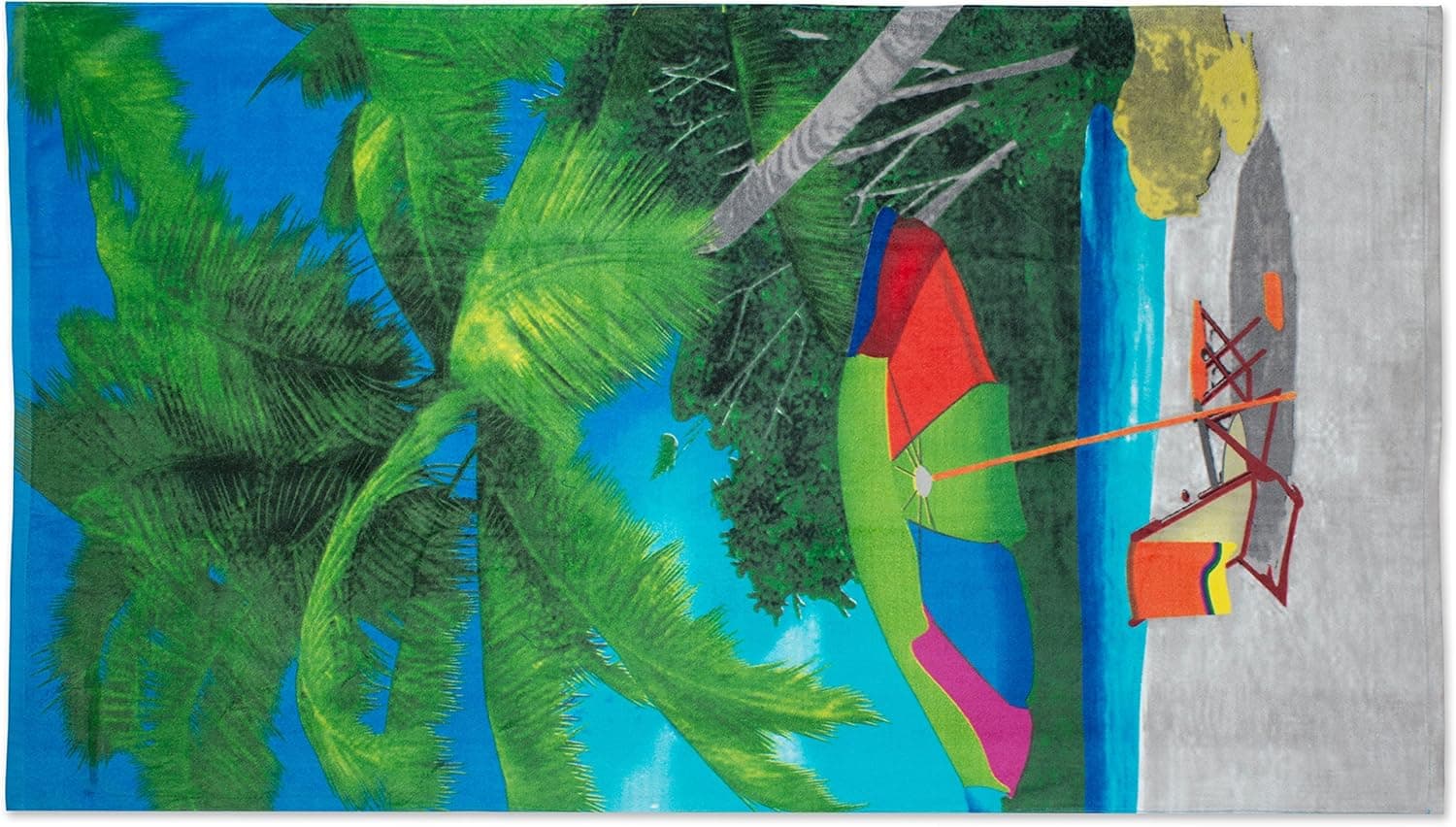 DII Terry Cotton Beach Towel Colorful, Soft Absorbent and Dry Fast, 40x70", Umbrella