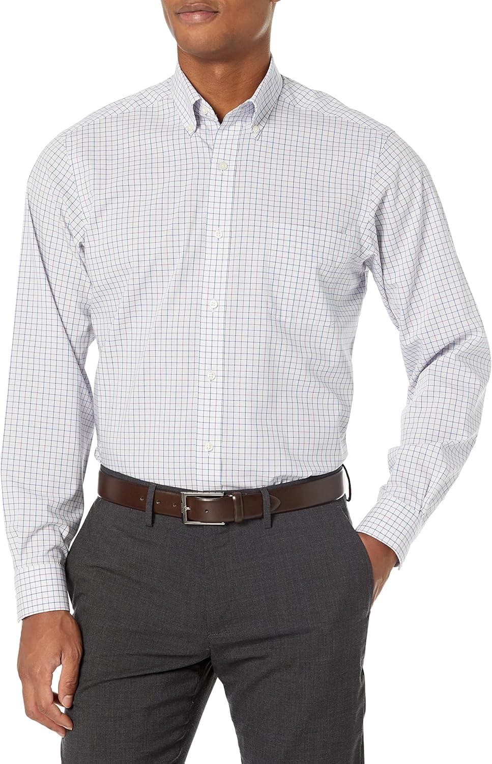Buttoned Down Men's Classic Fit Button Collar Pattern Dress Shirt