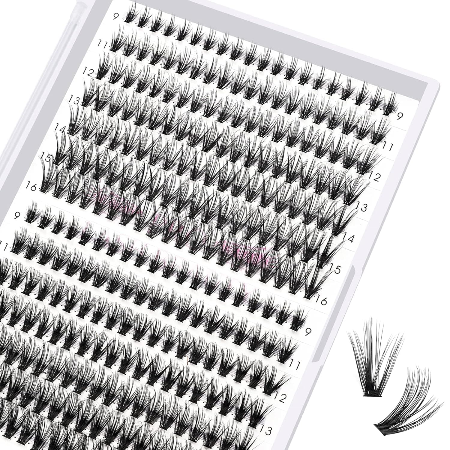 280 Pcs Individual Lashes 30D+40D Mixed Lash Clusters Devil Style Lashes That Look Like Eyelash Extensions Wispy Lashes DIY Individual Lashes At Home (30D+40D-D-9-16mix, Devil)