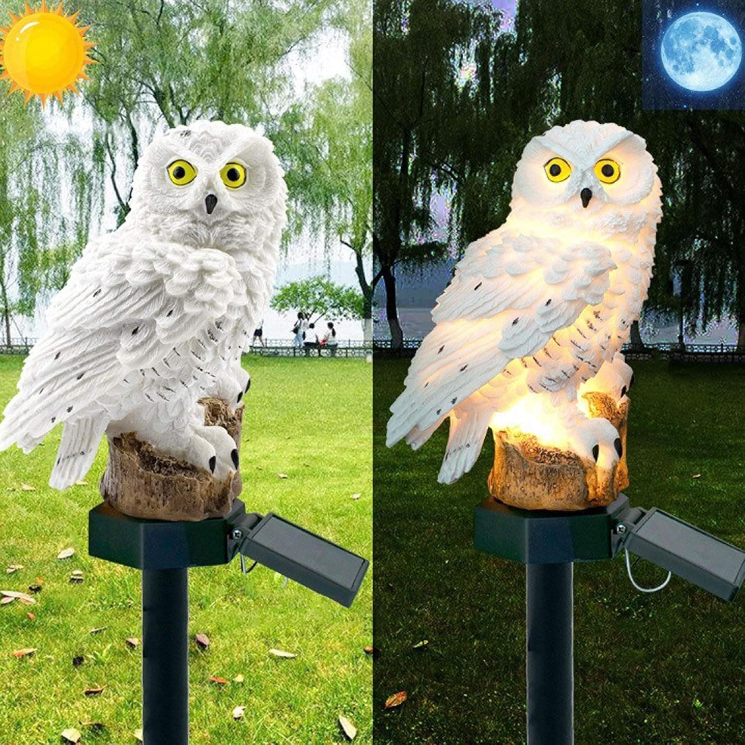 Chris.W Solar Lights Outdoor Decorative Owl LED Waterproof Garden Stake Lights, Lawn Lamp Light for Garden, Balcony, Patio, Yard Landscape Lighting