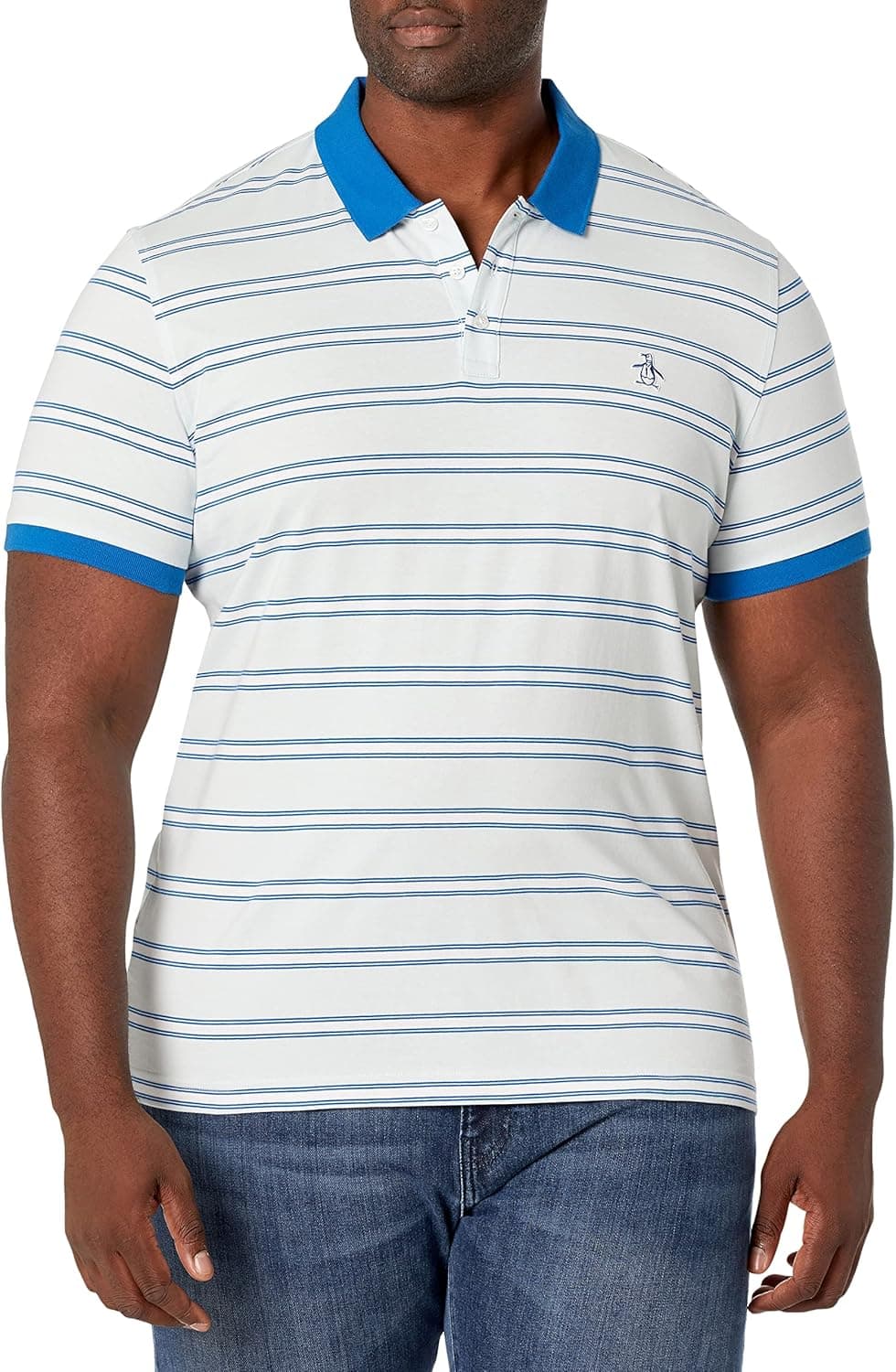 Original Penguin Men's Short Sleeve Stripe Polo