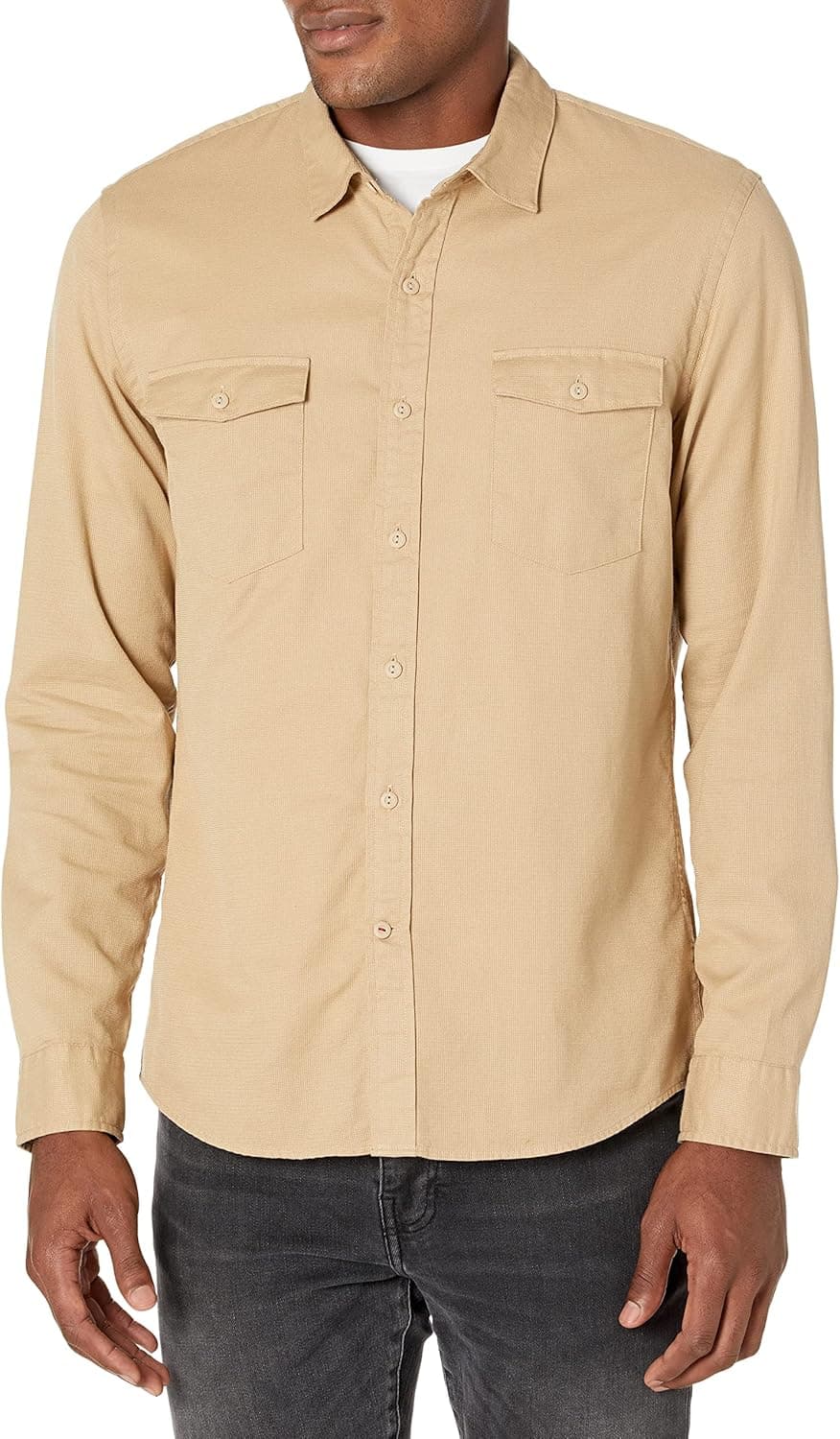 Goodthreads Men's Slim-Fit Long-Sleeve Ripstop Dobby Shirt