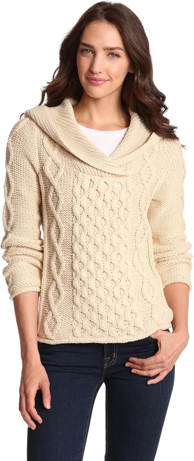 525 America Women's Shawl Collar Cable Hoodie Sweater