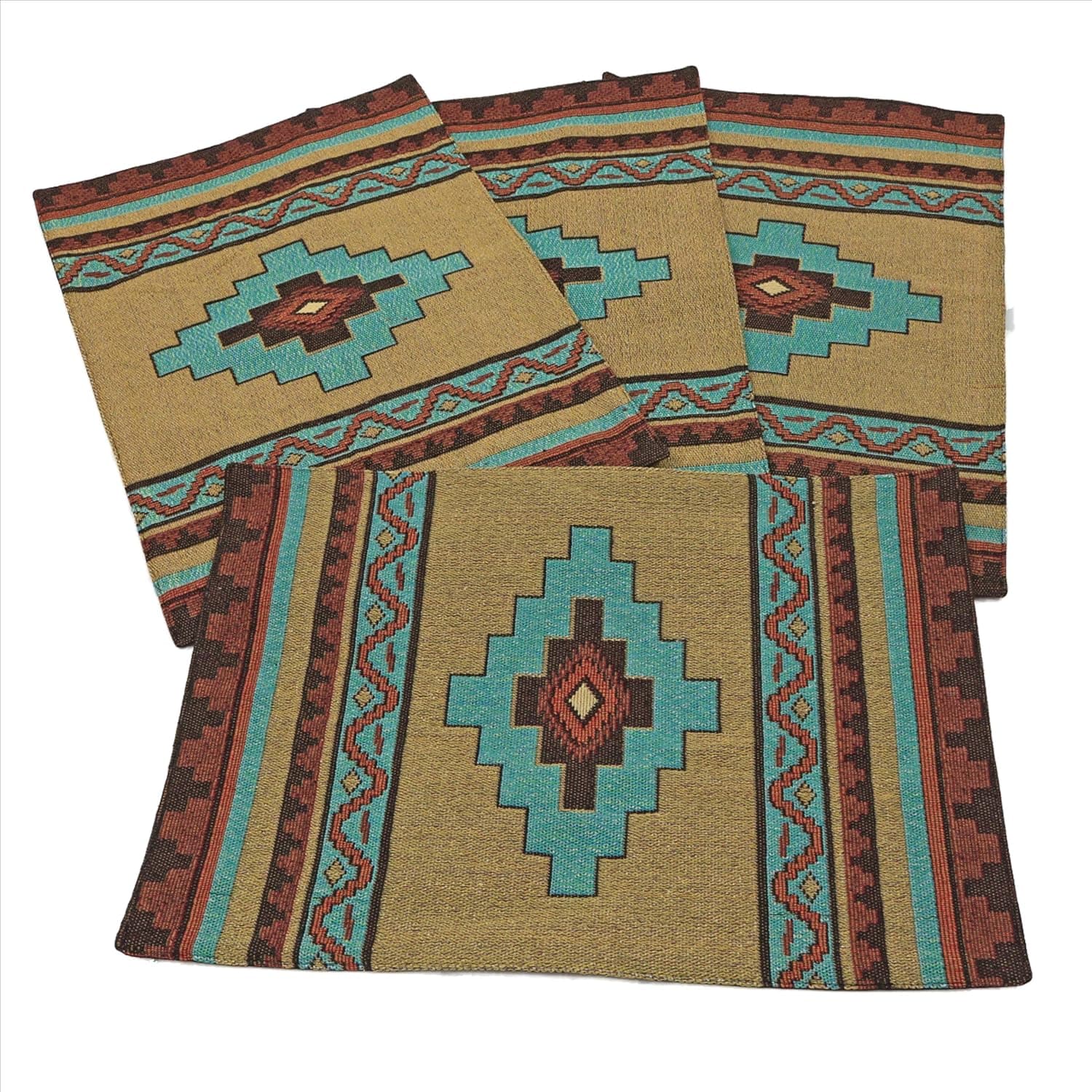 Kinara Saltillo American Southwestern Desert Design Place-Mats Set of 4 13x19 inches