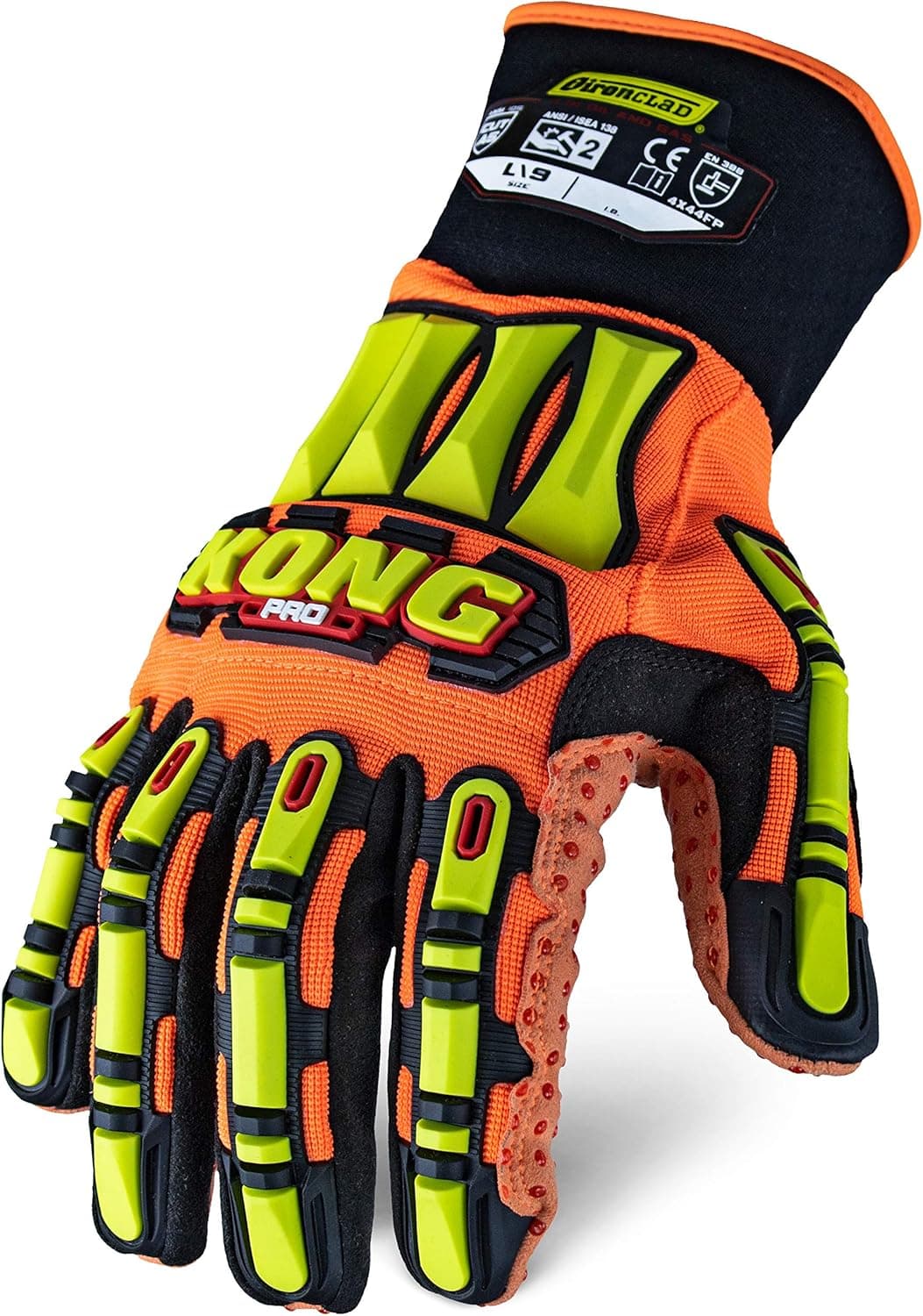 Ironclad mens Cut Resistant Work Gloves, Orange - Yellow Tpr, 3X-Large Pack of 1 US