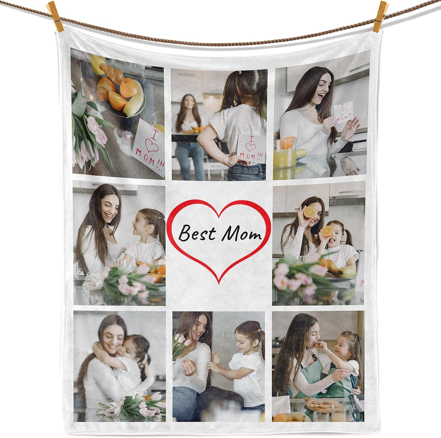 Dipopizt Custom Blanket with Photo Personalized Picture Text Blanket Customized Sofa Throw Blanket Personalized cobijas Funny Gifts for Christmas,Boyfriend,Dad,Mom,Friends,New Year,Birthday