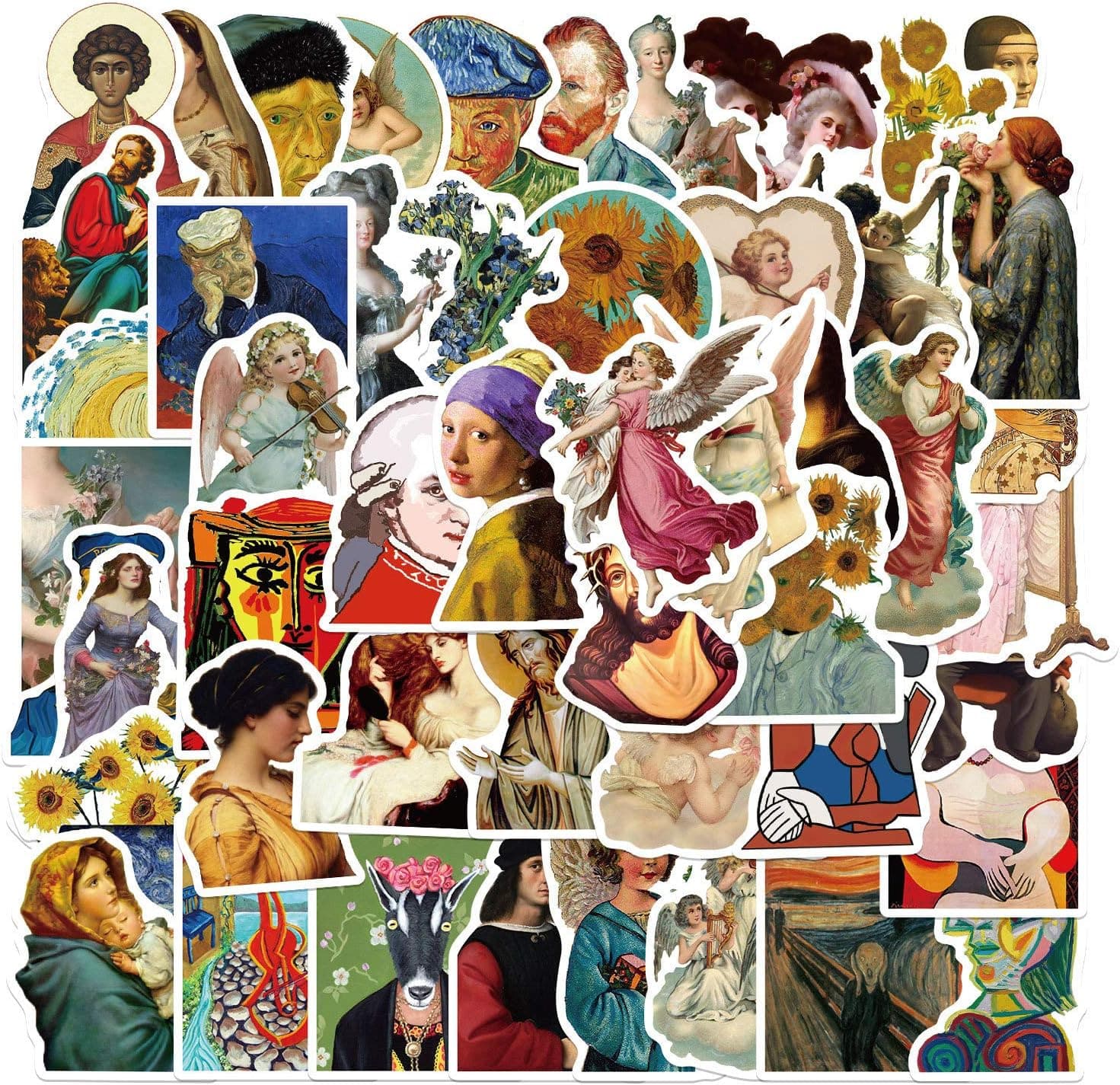 Renaissance Art Stickers,50 Pcs Vintage Aesthetic Artist Painting Stickers for Water Bottles Laptop Srapbooking Journaling