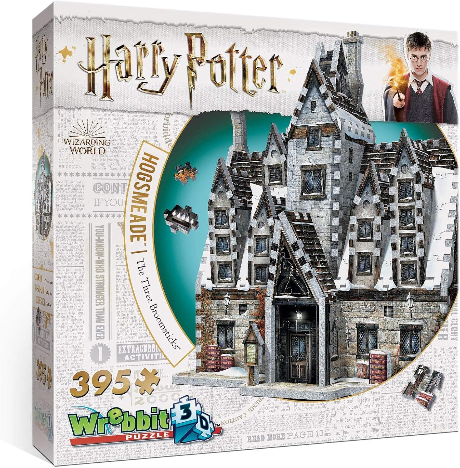 Wrebbit3d Harry Potter Hogsmeade - The Three Broomsticks 3D Puzzle for Teens and Adults | 395 Real Jigsaw Puzzle Pieces | Not Just an Ordinary Model Kit for Adults for Harry Potter Fans