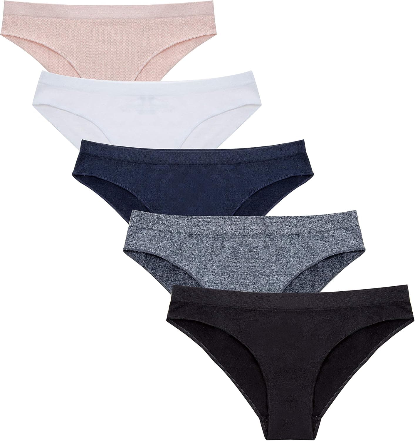 DEEP TOUCH Breathable Panties, Bikini Underwear Women, Soft Stretch Hipster Multi Colors Pack of 5