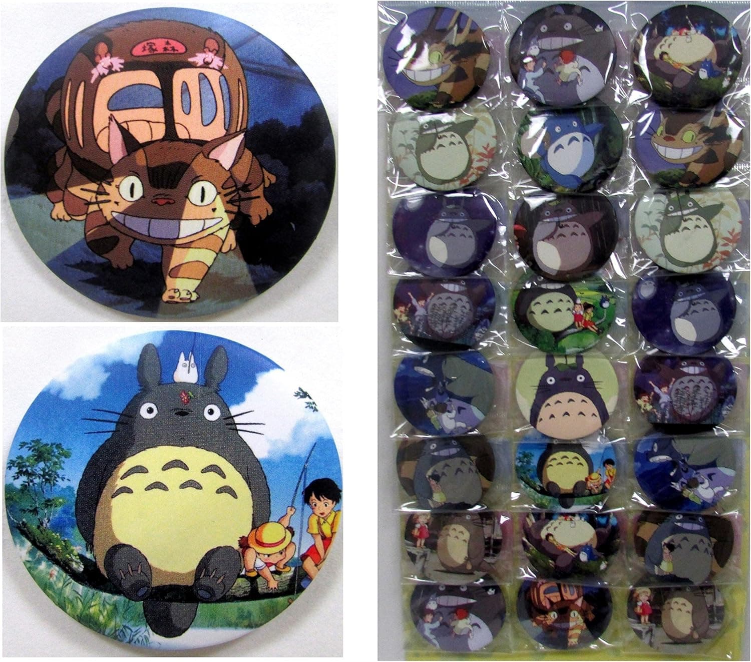 Party Favors My Neighbor Totoro Button Pin Set - Birthday Set of 24 Party Backpack 2" Totoro and Friends Buttons