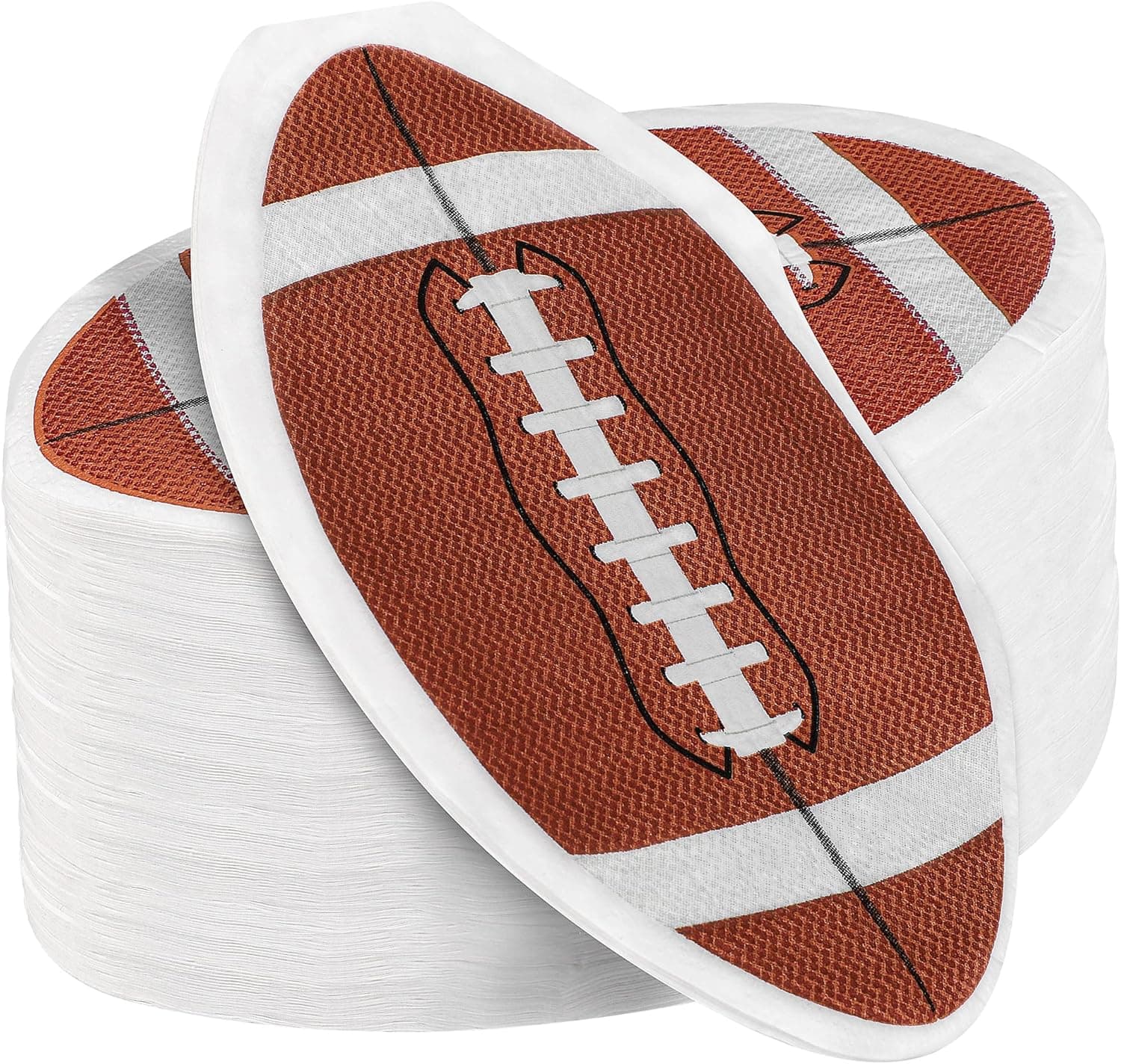 ADXCO 60 Pieces Football Party Napkins Football Shape Paper Napkins Disposable Beverage Cocktail Napkins for Sports Theme Birthday Party Supplies Table Decorations, 6.3 x 3.9 Inch