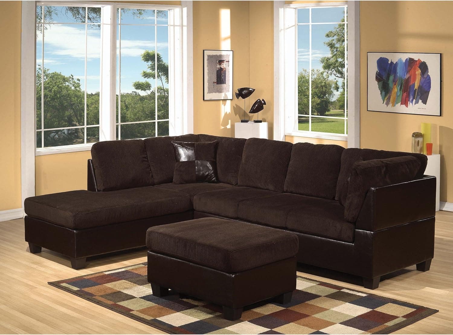 Acme 55945 Connell Sectional Sofa with Pillows