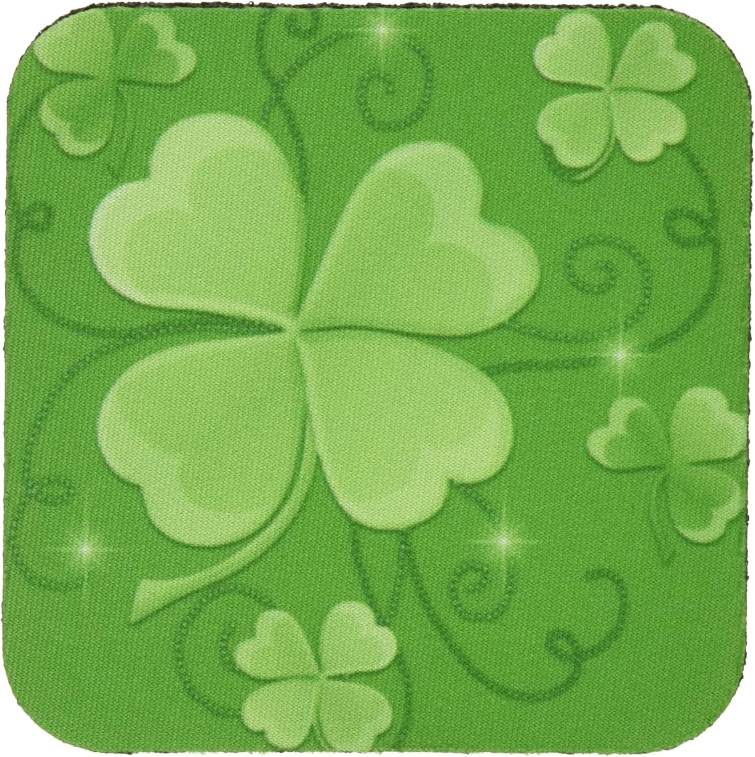 3dRose LLC cst_11677_2 This Design is of Some lucky Shamrocks on a Green Background Just in Time for St Patrick's Day, Soft Coasters, Set of 8