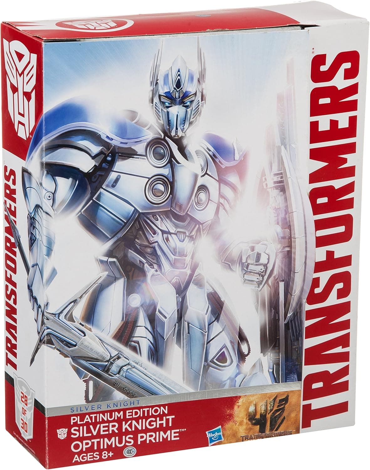 Hasbro Transformers Exclusive Platinum Edition Action Figure Silver Knight Optimus Prime