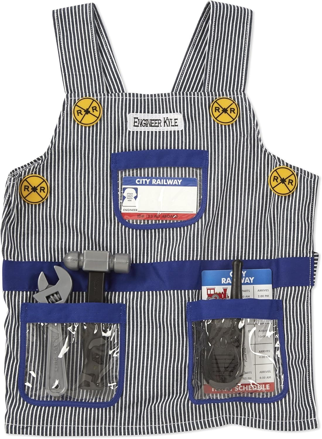 Melissa & Doug Personalized Train Engineer Role Play Costume Dress Up Set (7 Pieces)