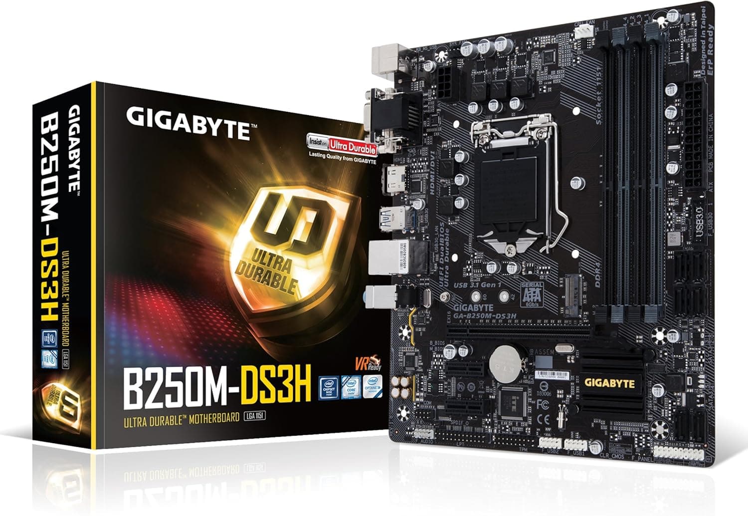 GIGABYTE GA-B250M-DS3H LGA1151 Intel Micro ATX DDR4 Motherboard (Certified Refurbished)