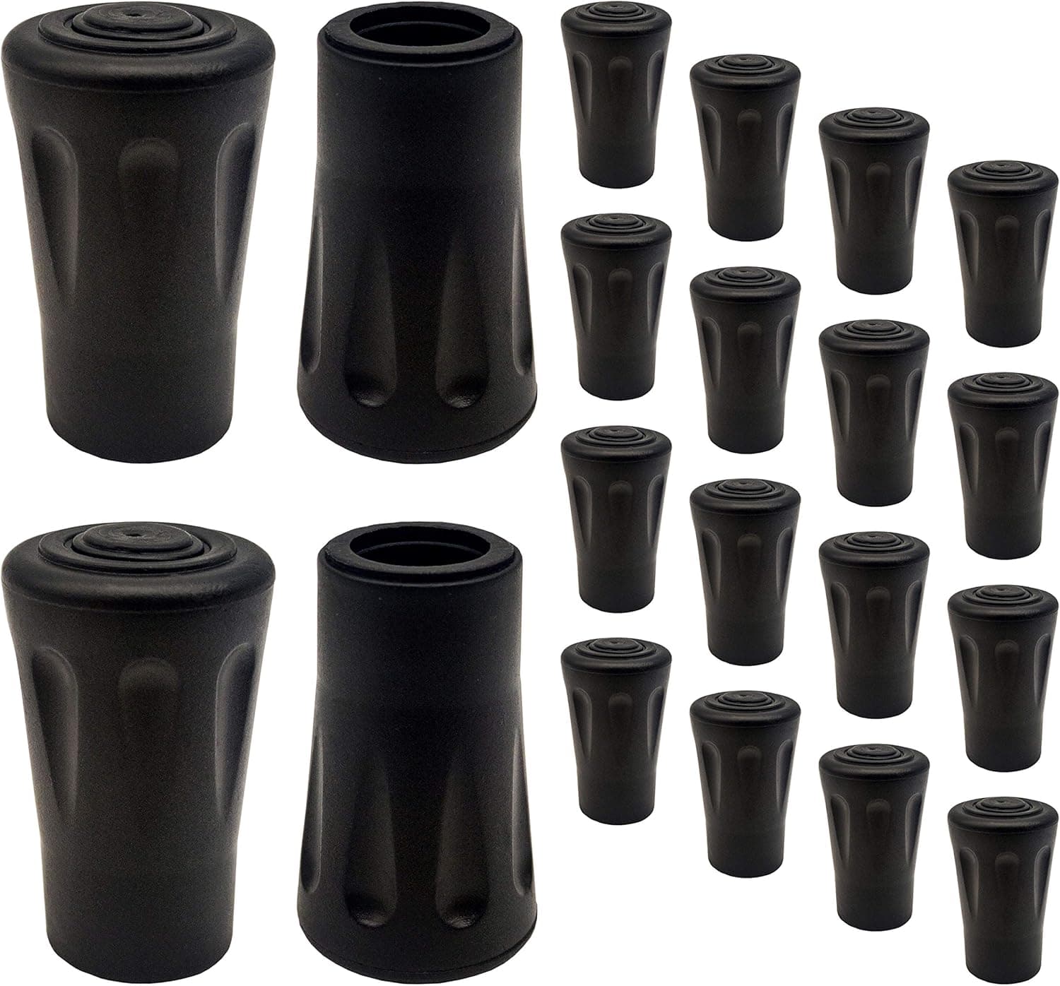 20pcs Trekking Pole Tips Replacement, Strong Grip Improve Stability, Hiking Poles Rubber Tips Give Non-Slip and Shock Absorption on Steep Mountain Road