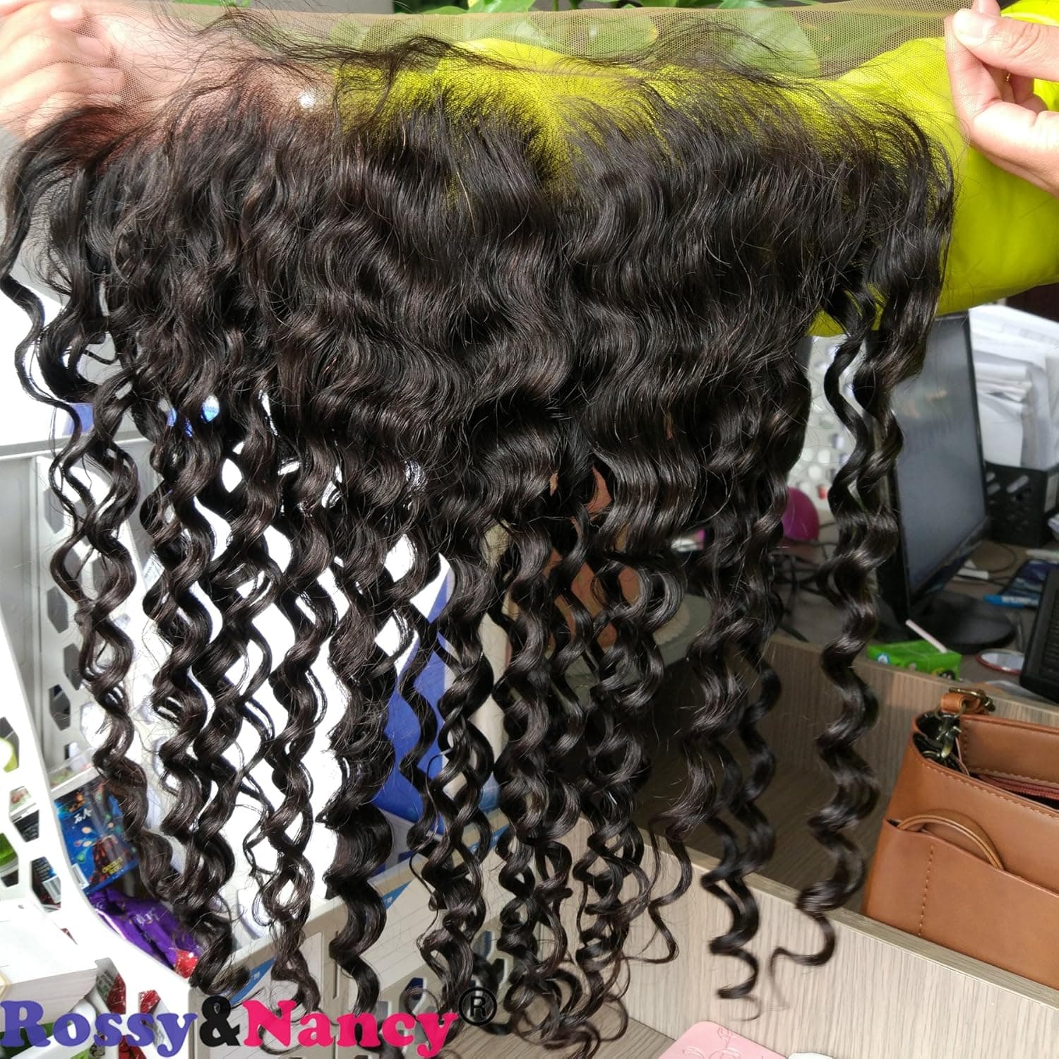 Voloria Brazilian 8A Grade Human Hair Lace Frontals 13x6" Deep Wave Free Part Full Ear to Ear Frontal Lace Closure with Baby Hair Light Bleached Knots Natural Black Color