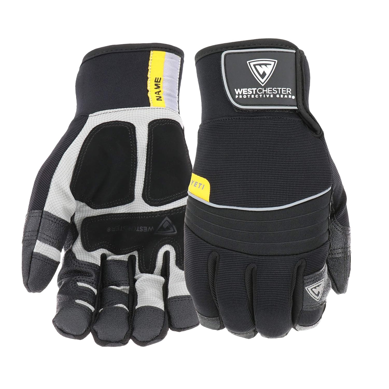 West Chester 96650 Yeti Waterproof Winter Gloves [Black] – 10.5 in. Length, 4.75 in. Width with PU Patch, PVC Grip. Synthetic Leather Safety Gloves