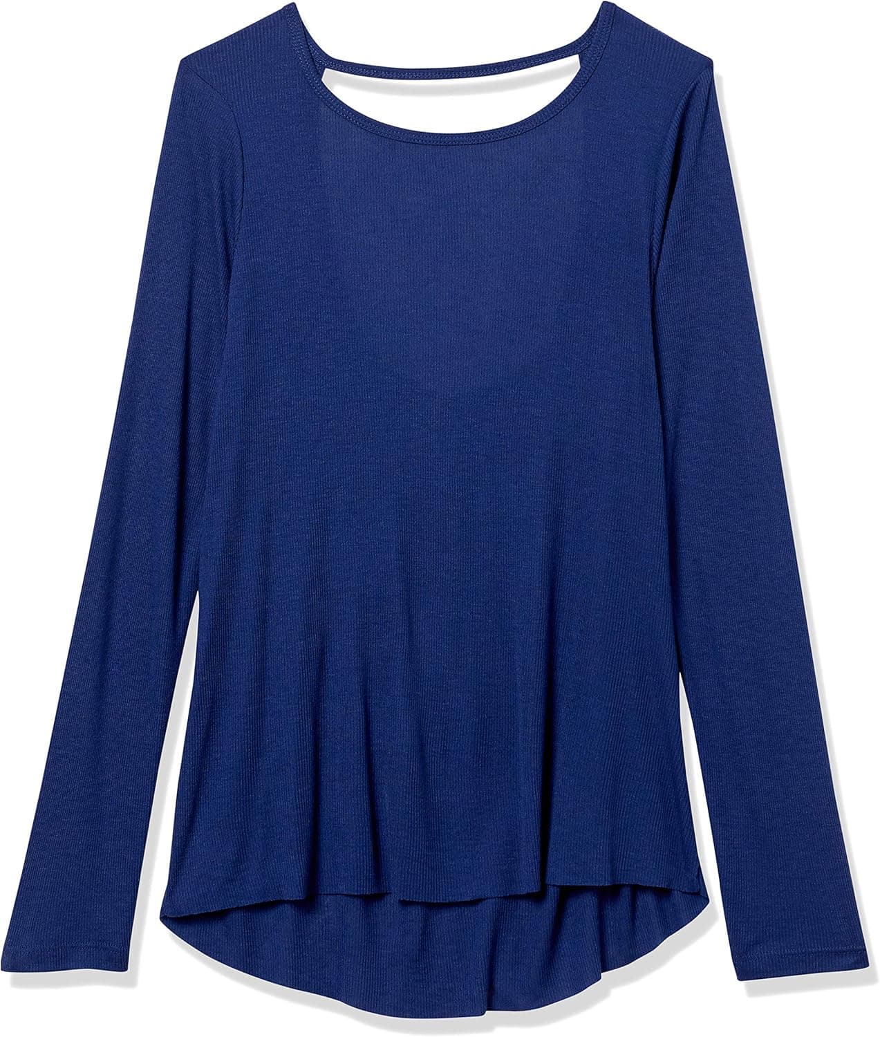 Core 10 Women's Ultra-Lightweight Semi-Sheer Ribbed Knit Yoga Open Back Long Sleeve