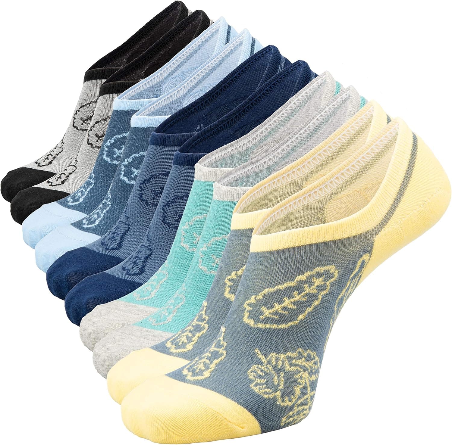 TooPhoto Mens Liner Socks Low Cut No Show Non-Slide Anti-Slip Grips Silicone for Summer