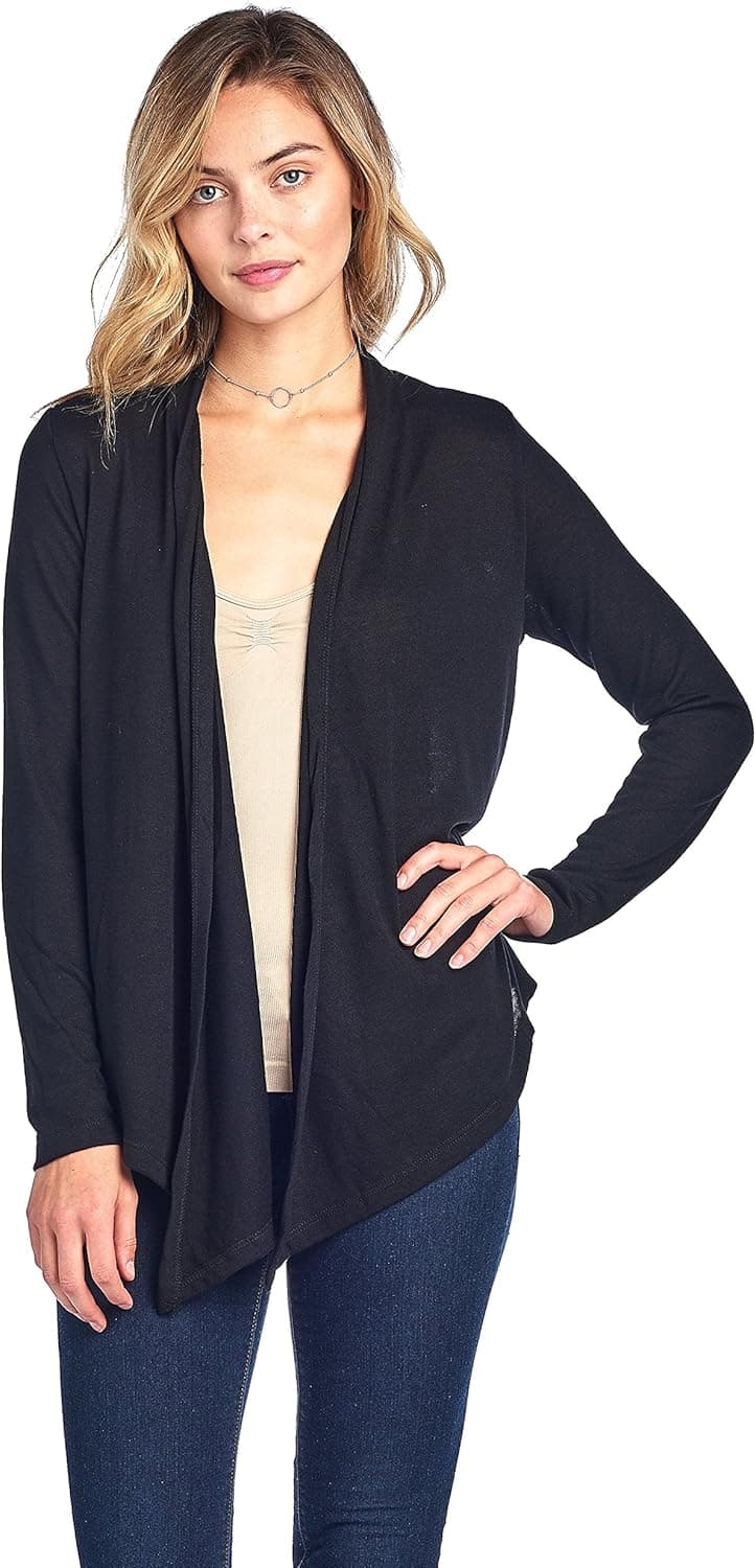 Long Sleeves Knit Cardigan Flyaway Solid Plain Basic Cardi