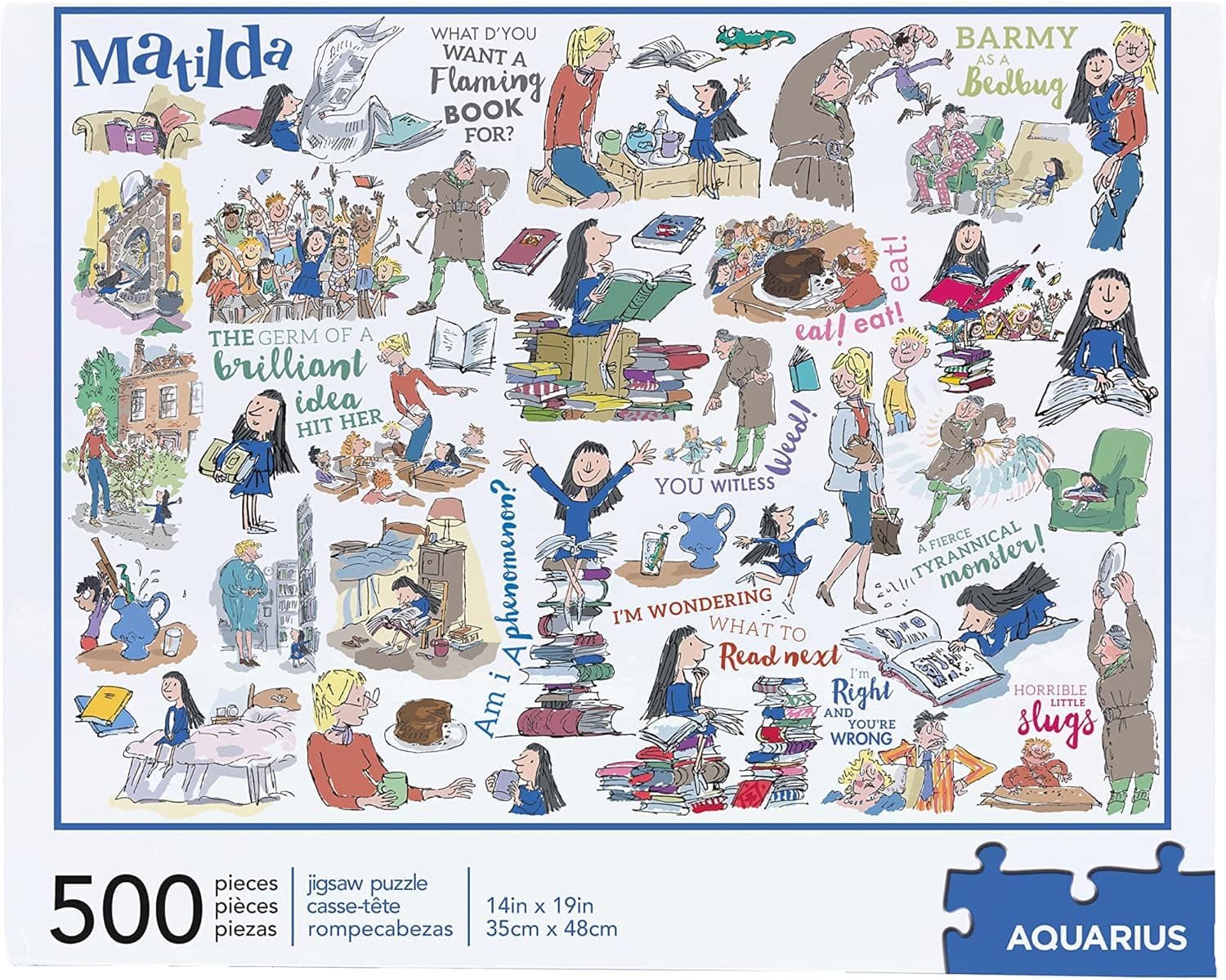 AQUARIUS Roald Dahl Matilda Jigsaw Puzzle (500 Piece Jigsaw Puzzle) - Glare Free - Precision Fit - Officially Licensed Roald Dahl Merchandise & Collectibles - 14 x 19 Inches