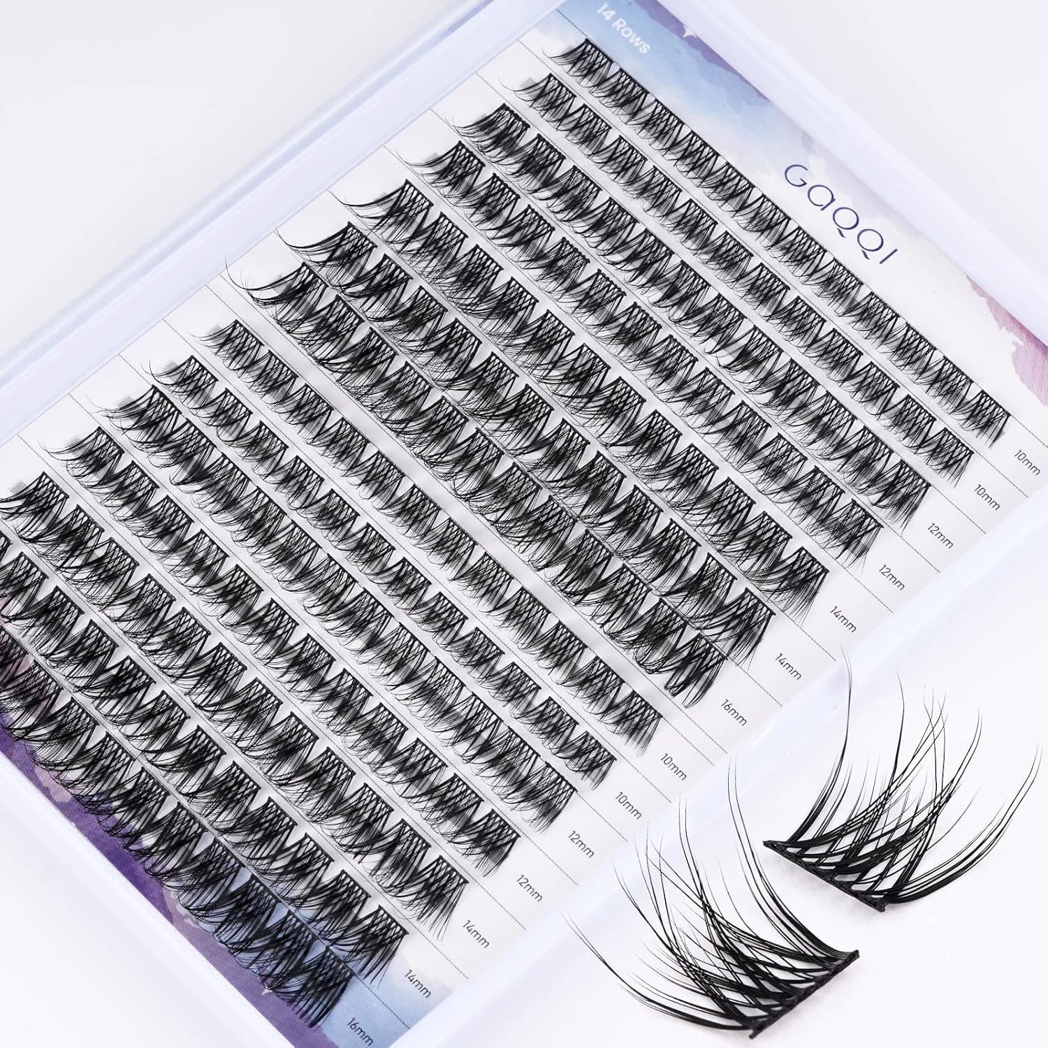 GAQQI Lash Clusters, D Curl 168 Clusters False Eyelash, Individual Lashes Soft and Lightweight 10-16 Mix Length, Reusable Cluster Lashes(Honey,10-16mm, D Curl)