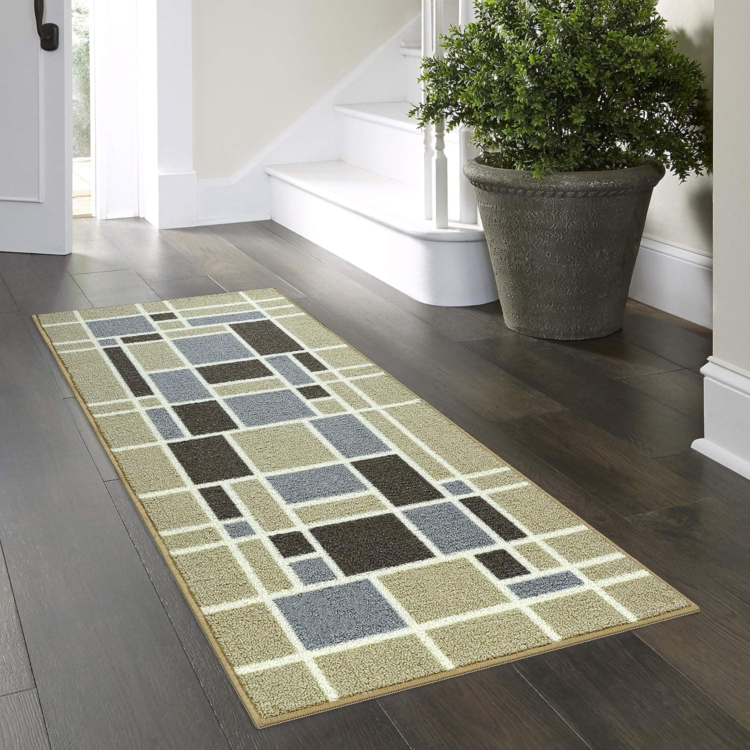 Maples Rugs 2 x 6 Non Skid Hallway Entry Rugs Runners [Made in USA] for Kitchen and Entryway, Neutral
