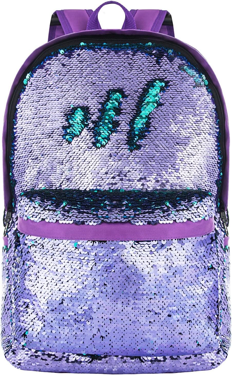 HeySun Sequin Backpack for Girls Bookbag Kids Back Pack for School Elementary School Bag for Boys Purple