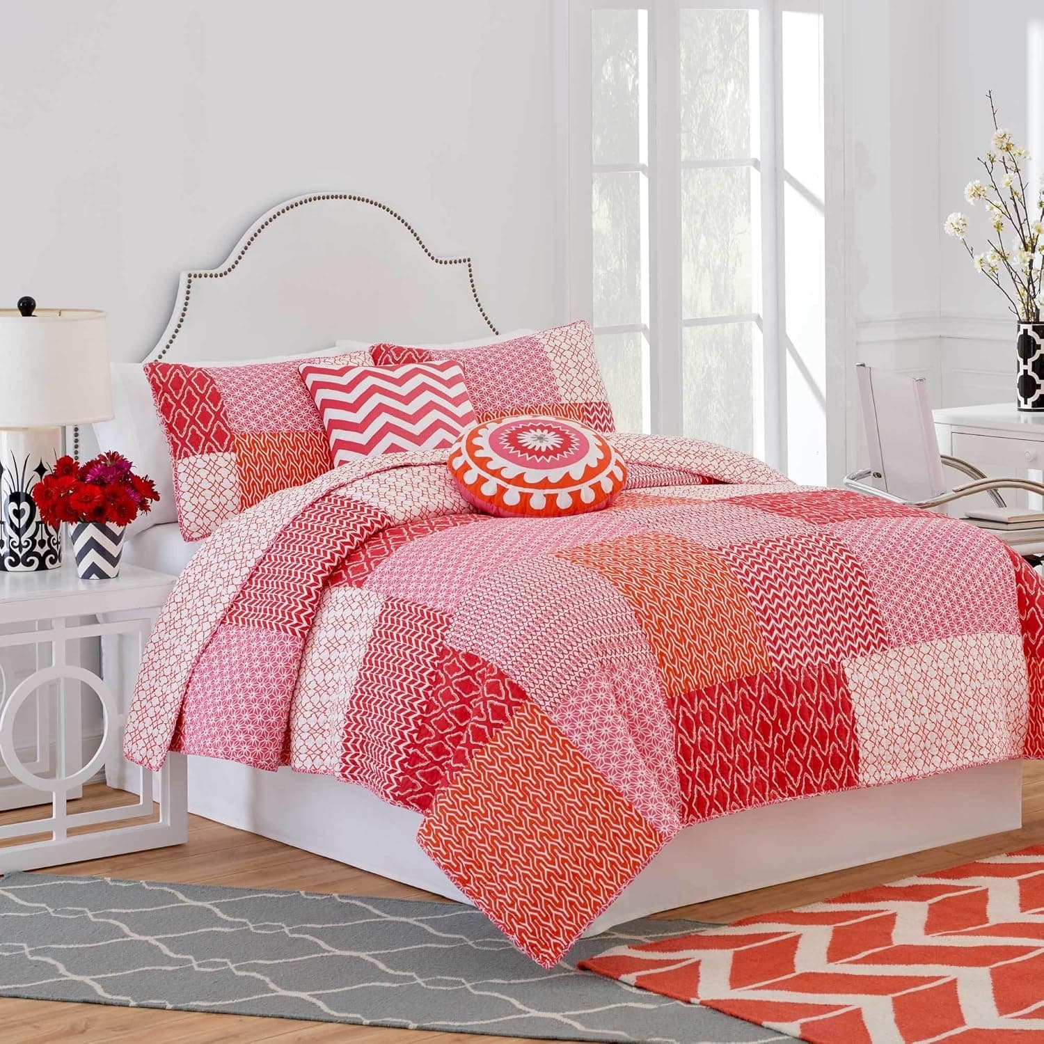 Martex Jill Rosenwald Multi Patch Reversible King Quilt