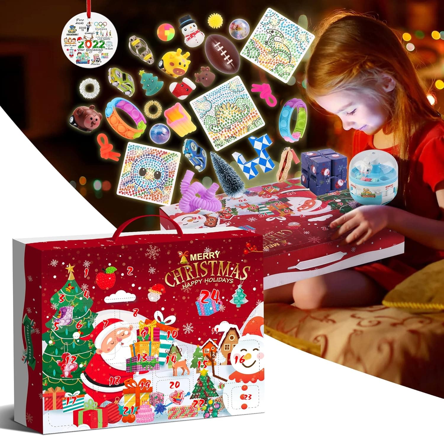 Advent Calendar 2022 for Kids Girls Boys,24 Days of Surprise Fidget Toys&Diamond Painting&More Kid Toys ,Christmas Countdown Advent Calendar, Christmas Gifts for Boys，Girls,Teens，Best Christmas Gifts